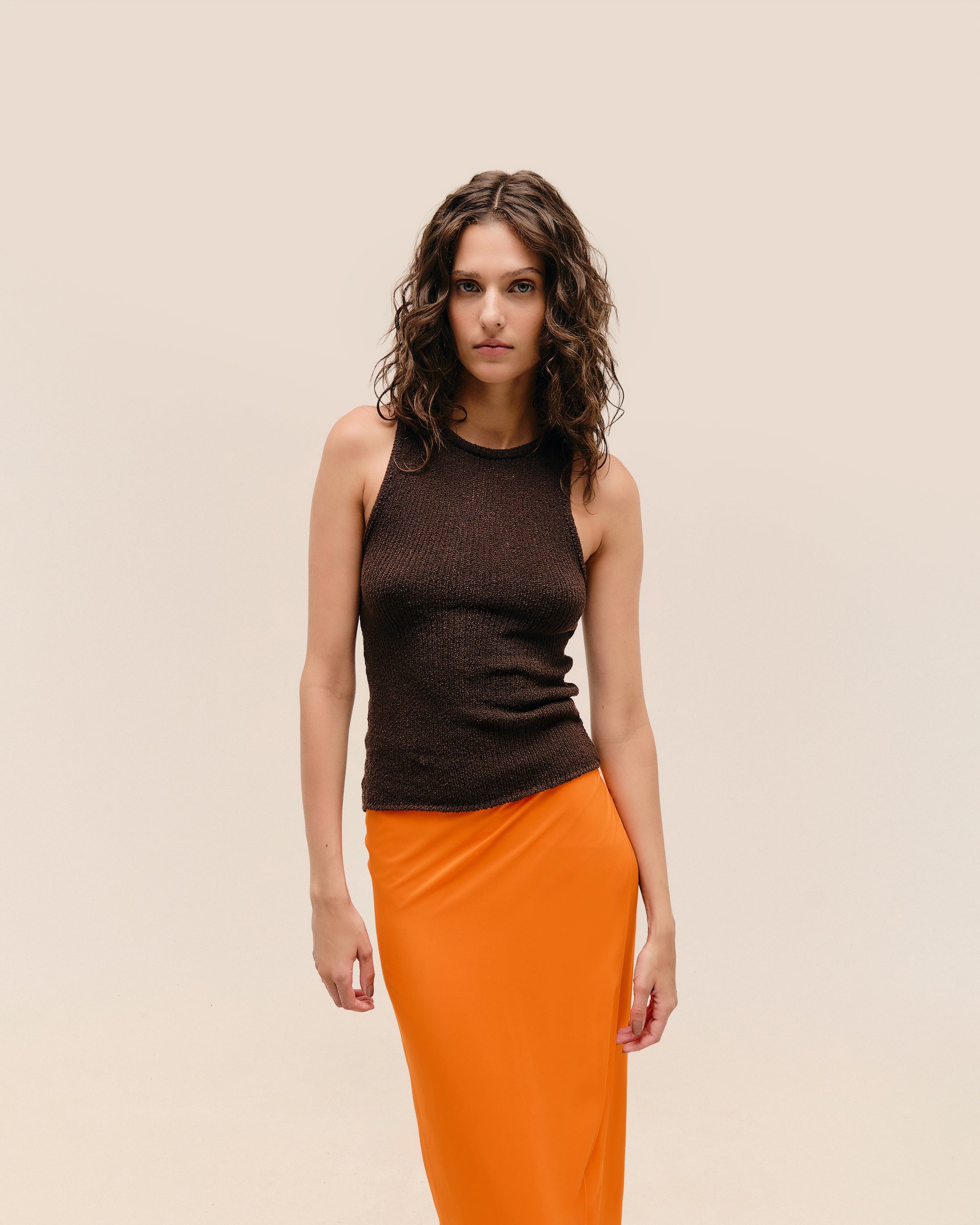 Blusa Pia Tricot Marrom Brauna