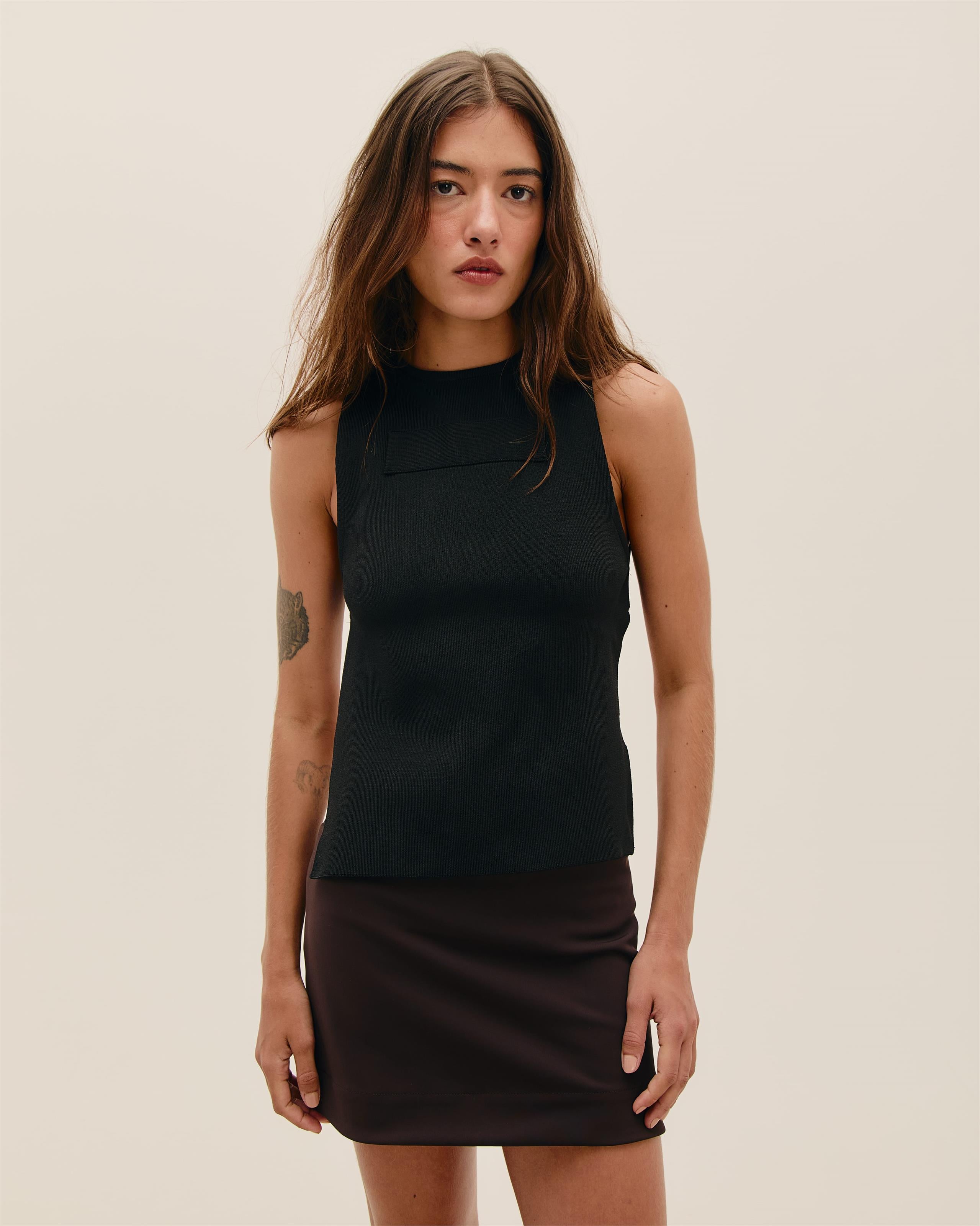 Blusa Retangulo Tricot Preto