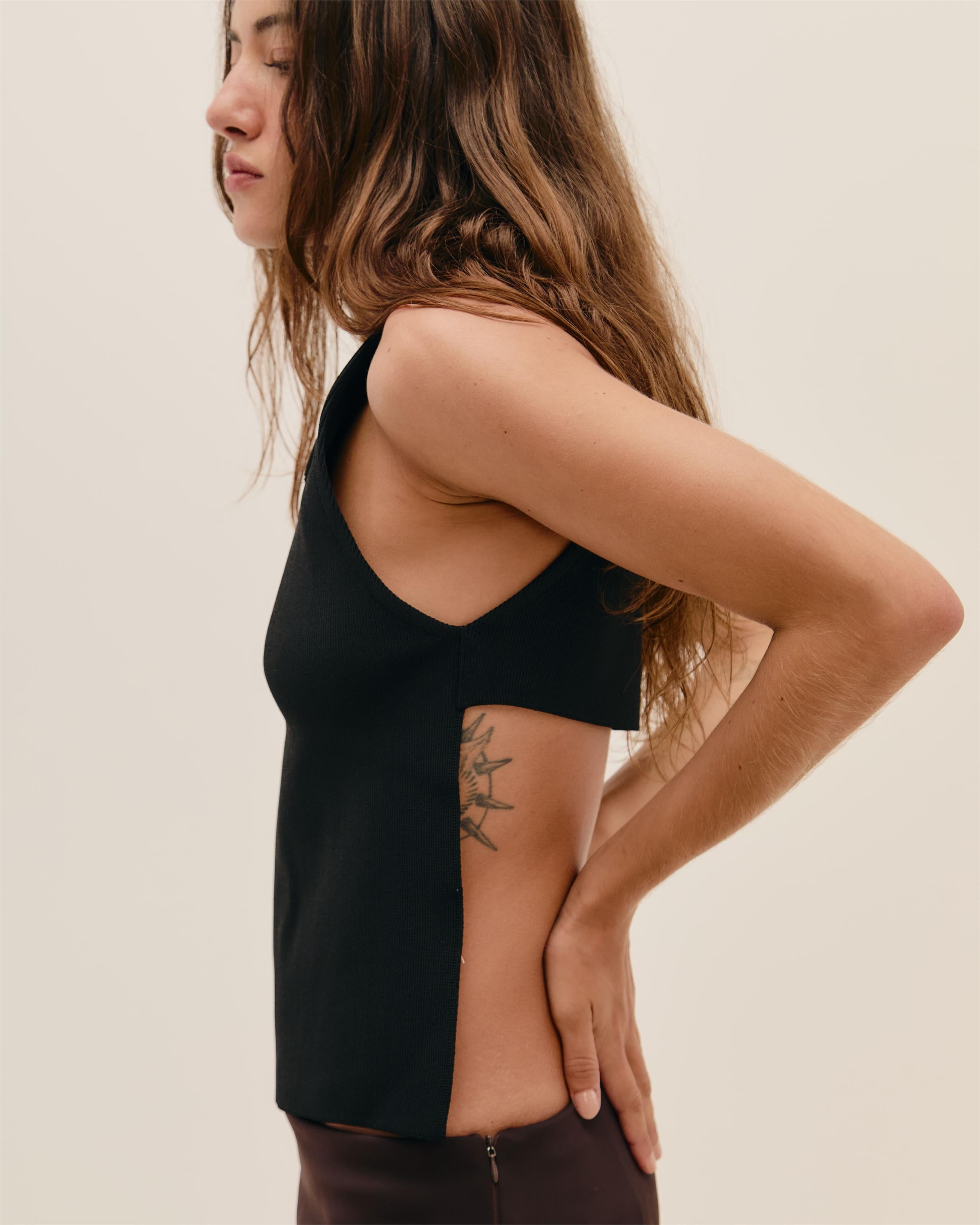 Blusa Retangulo Tricot Preto