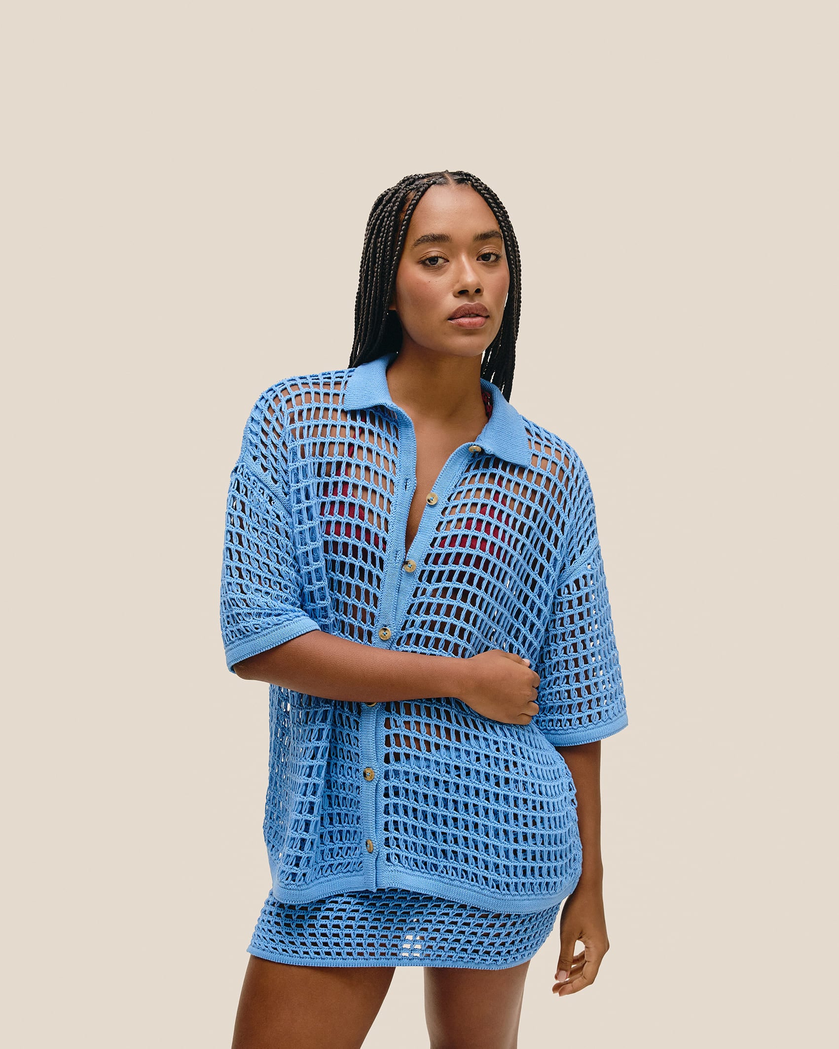 Blusa Sheila Tricot Azul Ceu