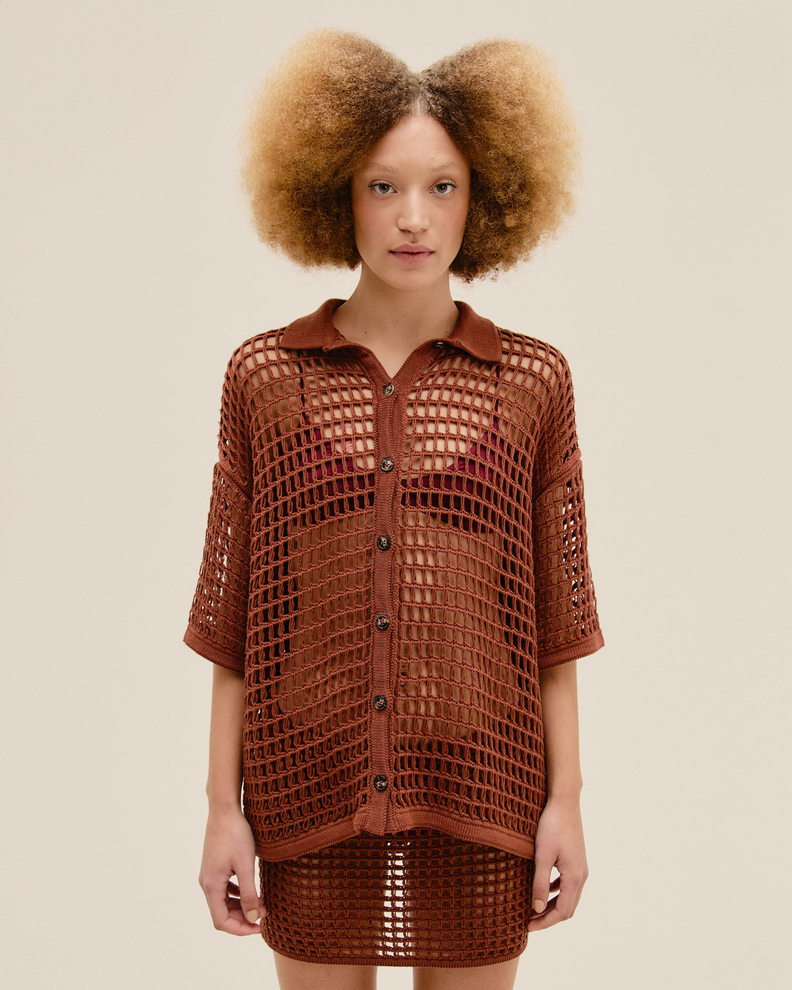 Blusa Sheila Tricot Marrom Meio Tom