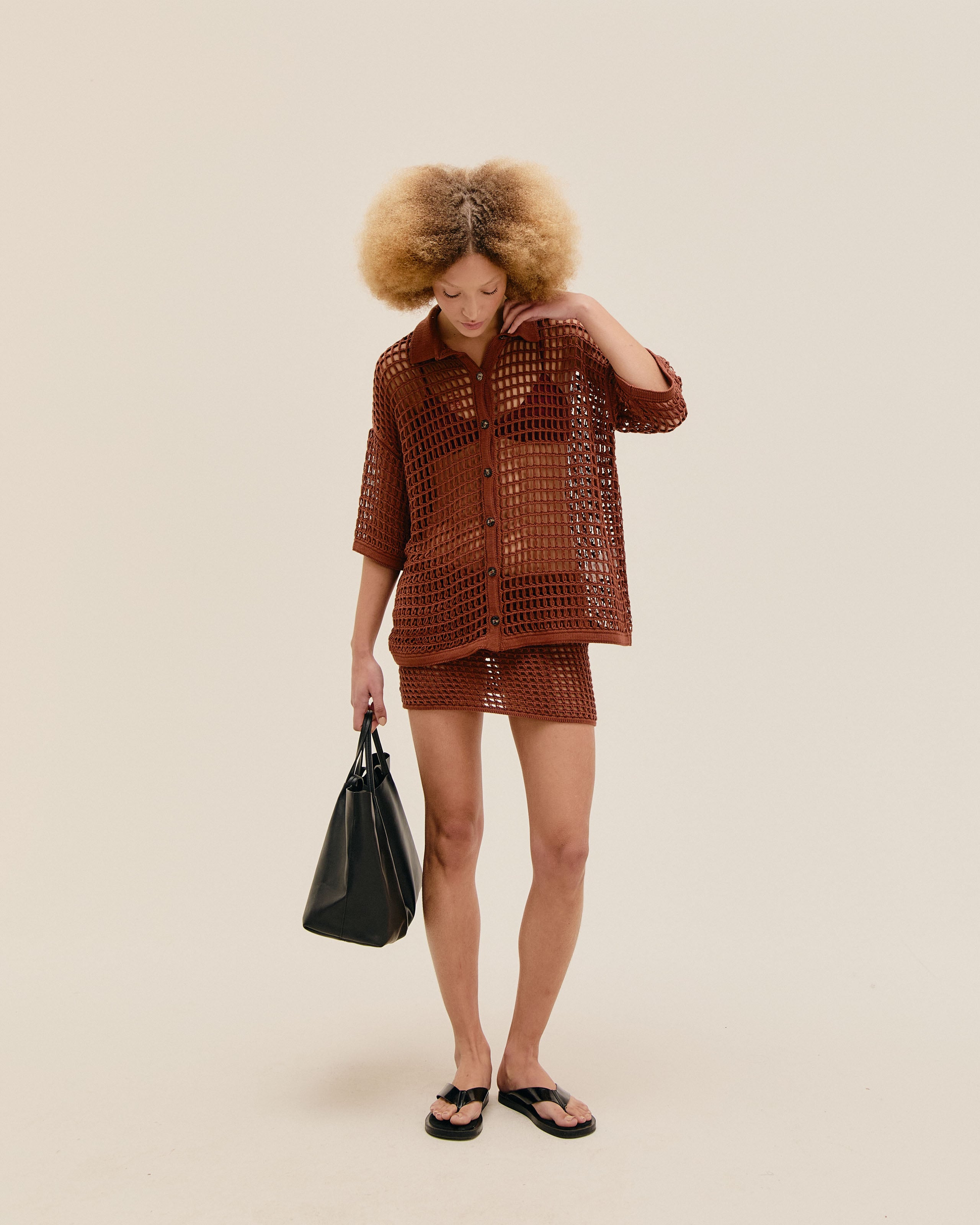 Blusa Sheila Tricot Marrom Meio Tom