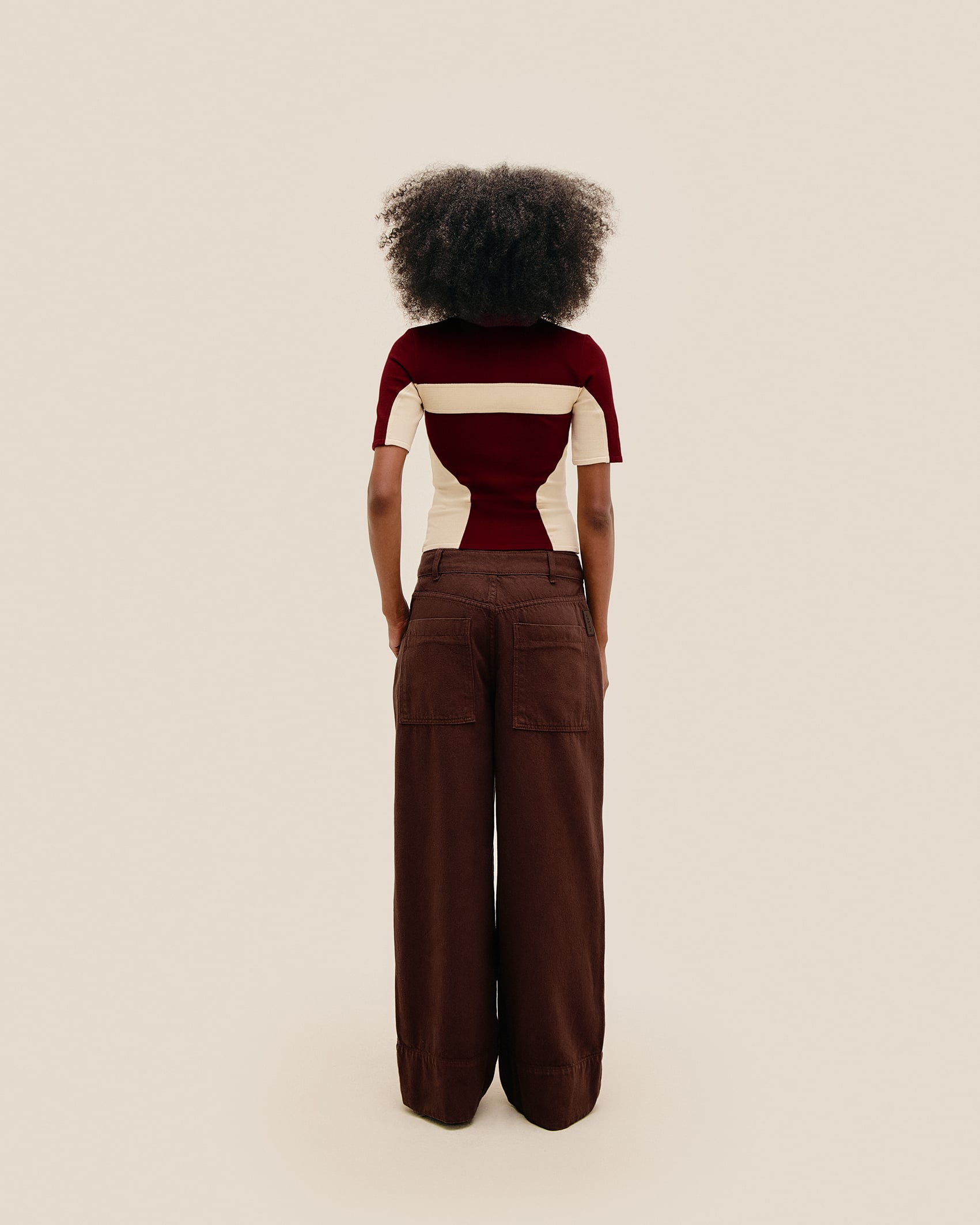 Calça Julia Sarja Marrom Brauna