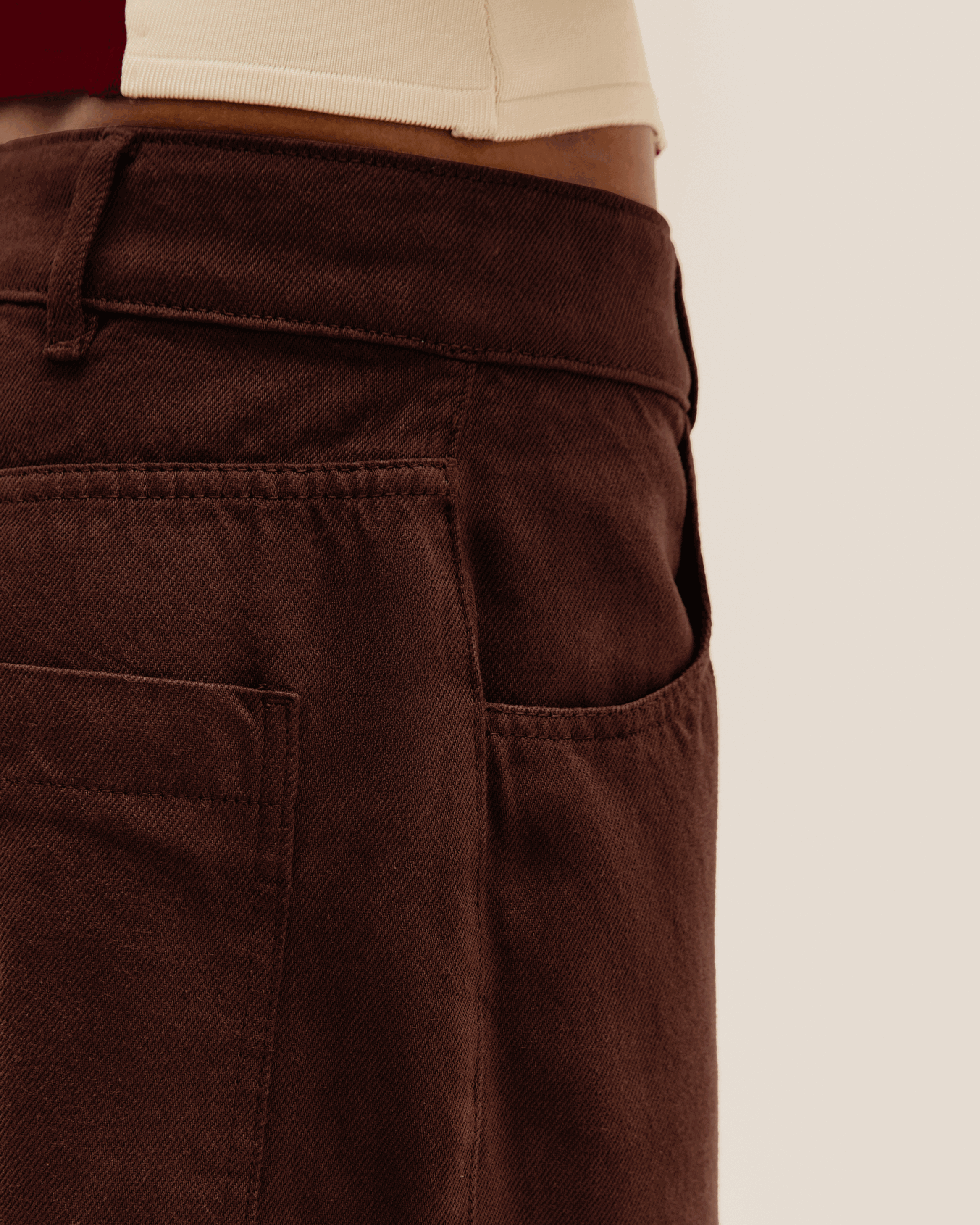 Calça Julia Sarja Marrom Brauna
