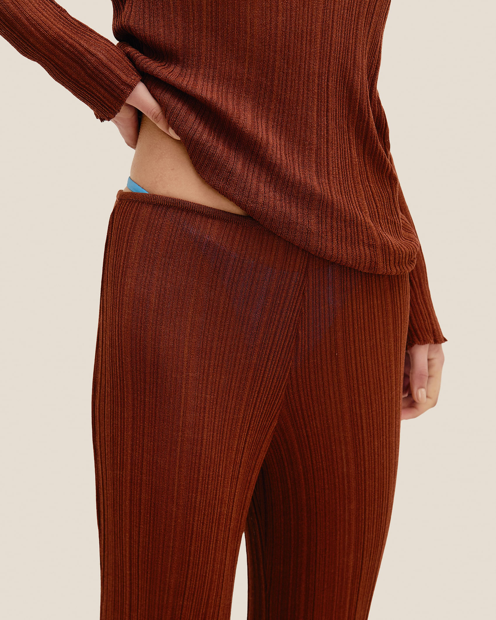 Calça Lana Tricot Marrom