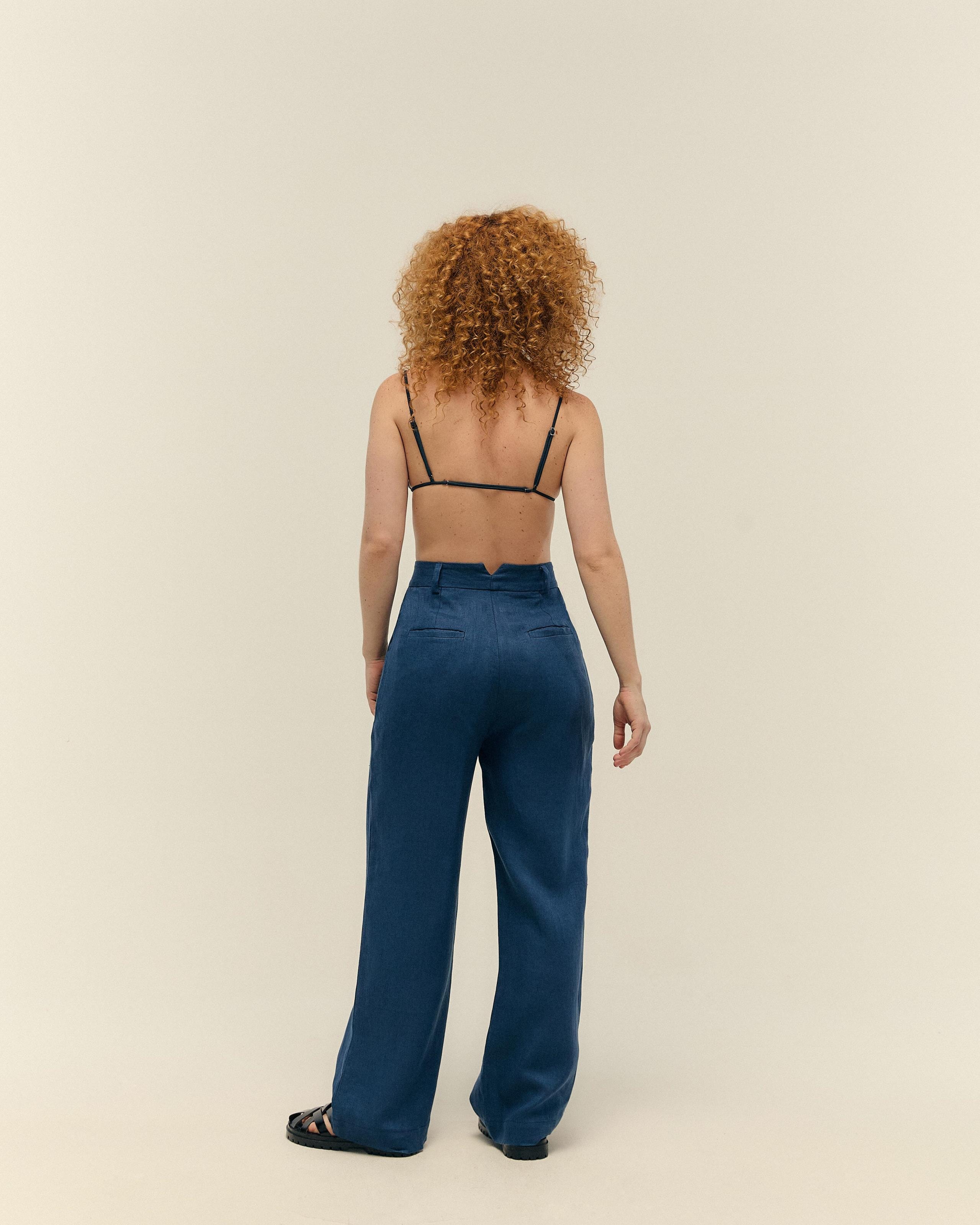 Calça Lara Linho Marinho