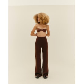 Haight — Calça Marina Tricot Marrom Brauna