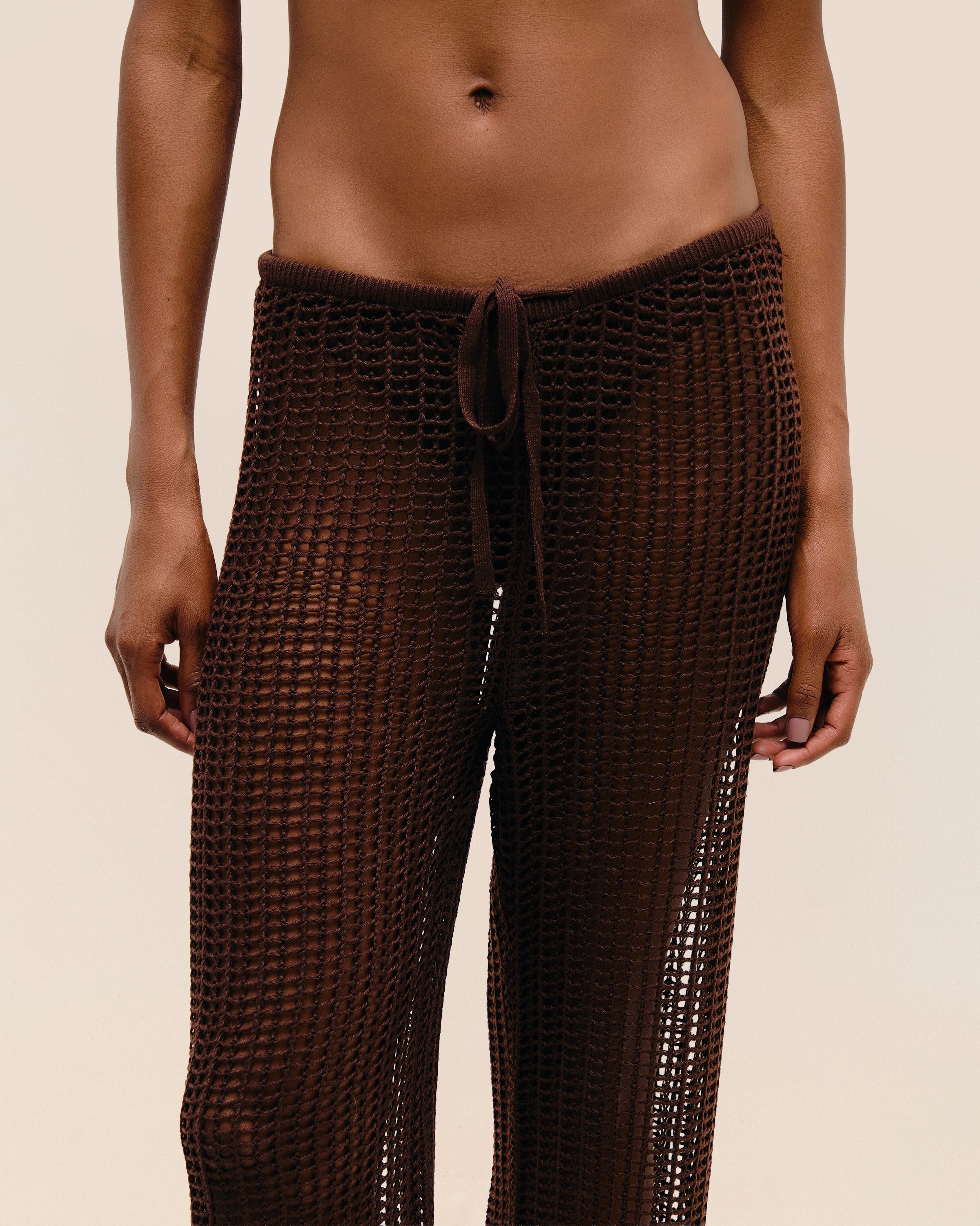 Calca Rebeca Tricot Marrom Brauna
