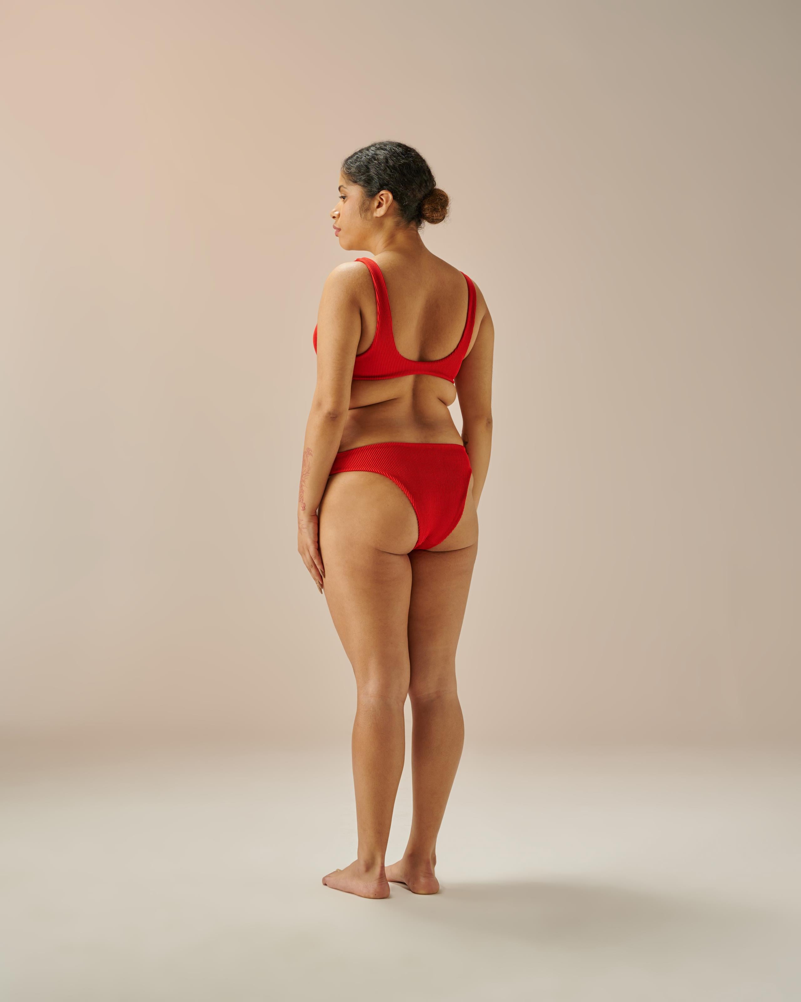 Calcinha Basic Nervura Vermelho Desvio