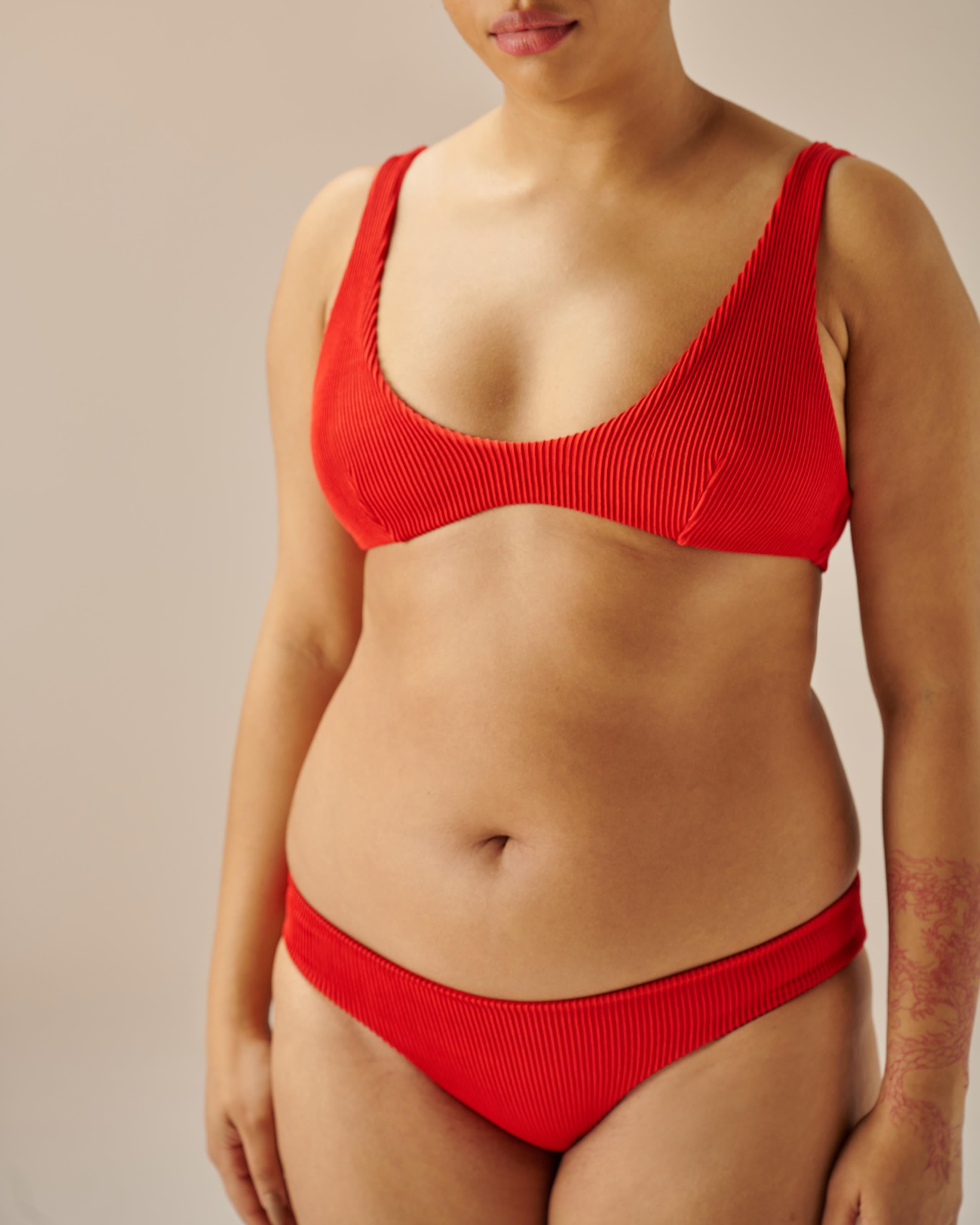 Calcinha Basic Nervura Vermelho Desvio