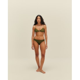 Haight — Calcinha Basic Renda Estampa H Verde