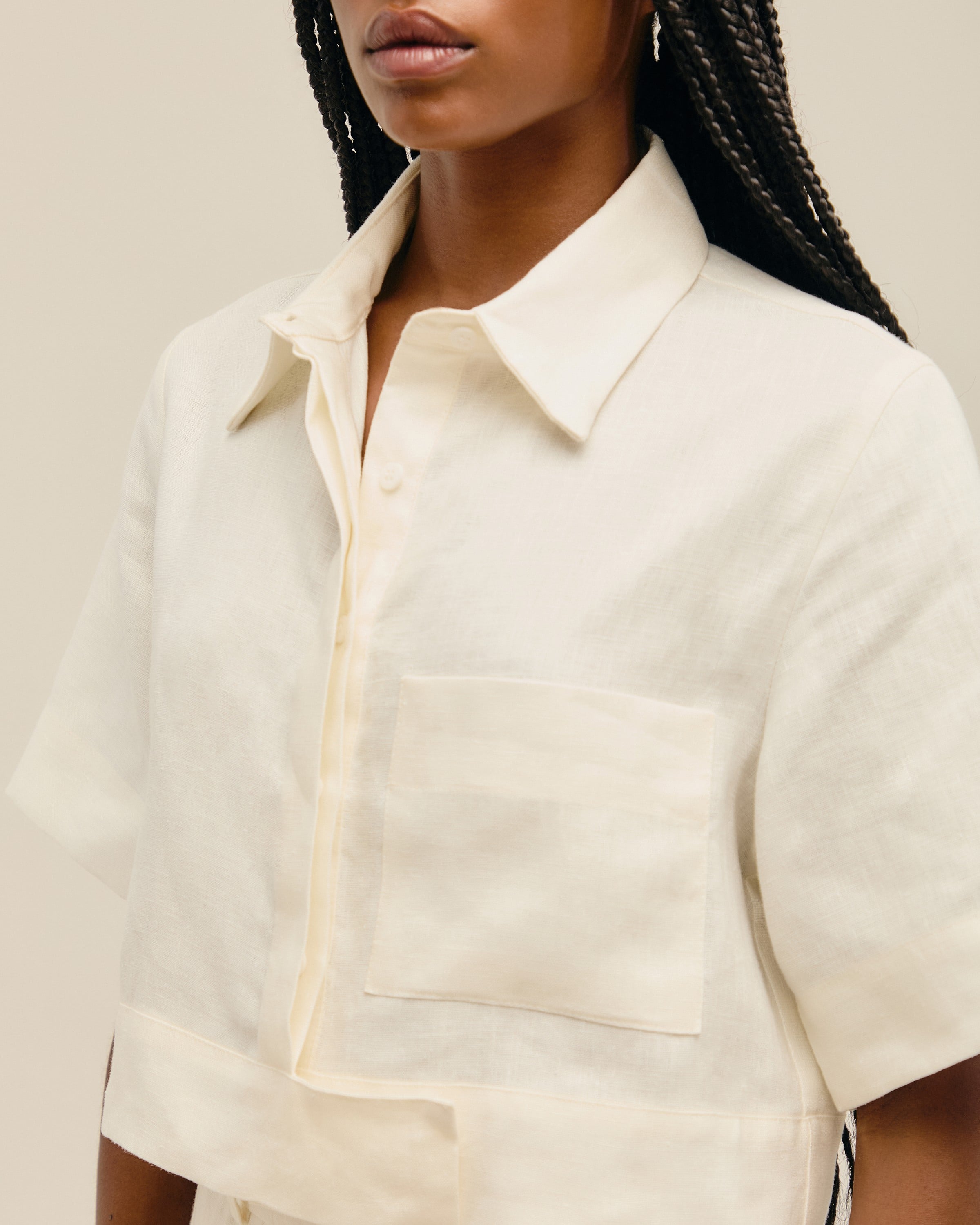 Camisa Bella Linho Off-White