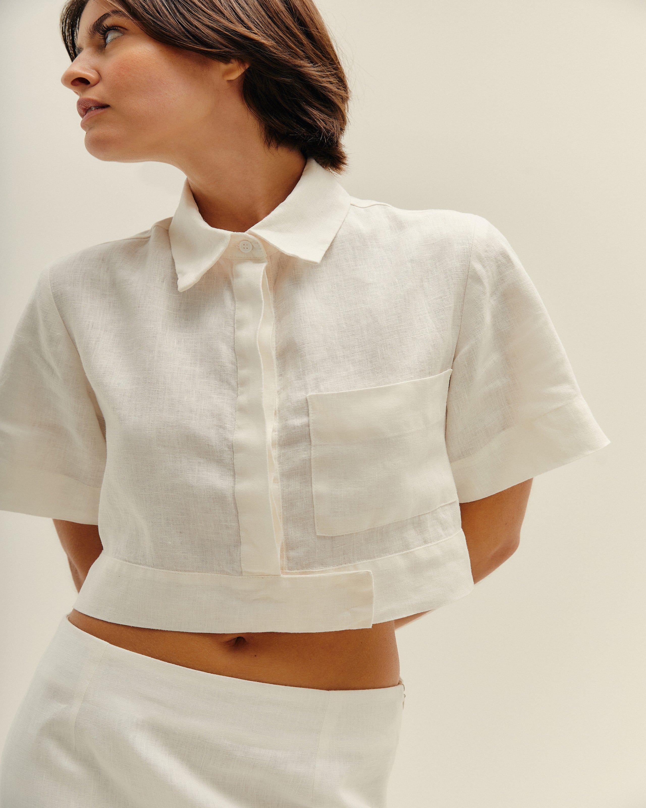 Camisa Bella Linho Off-White