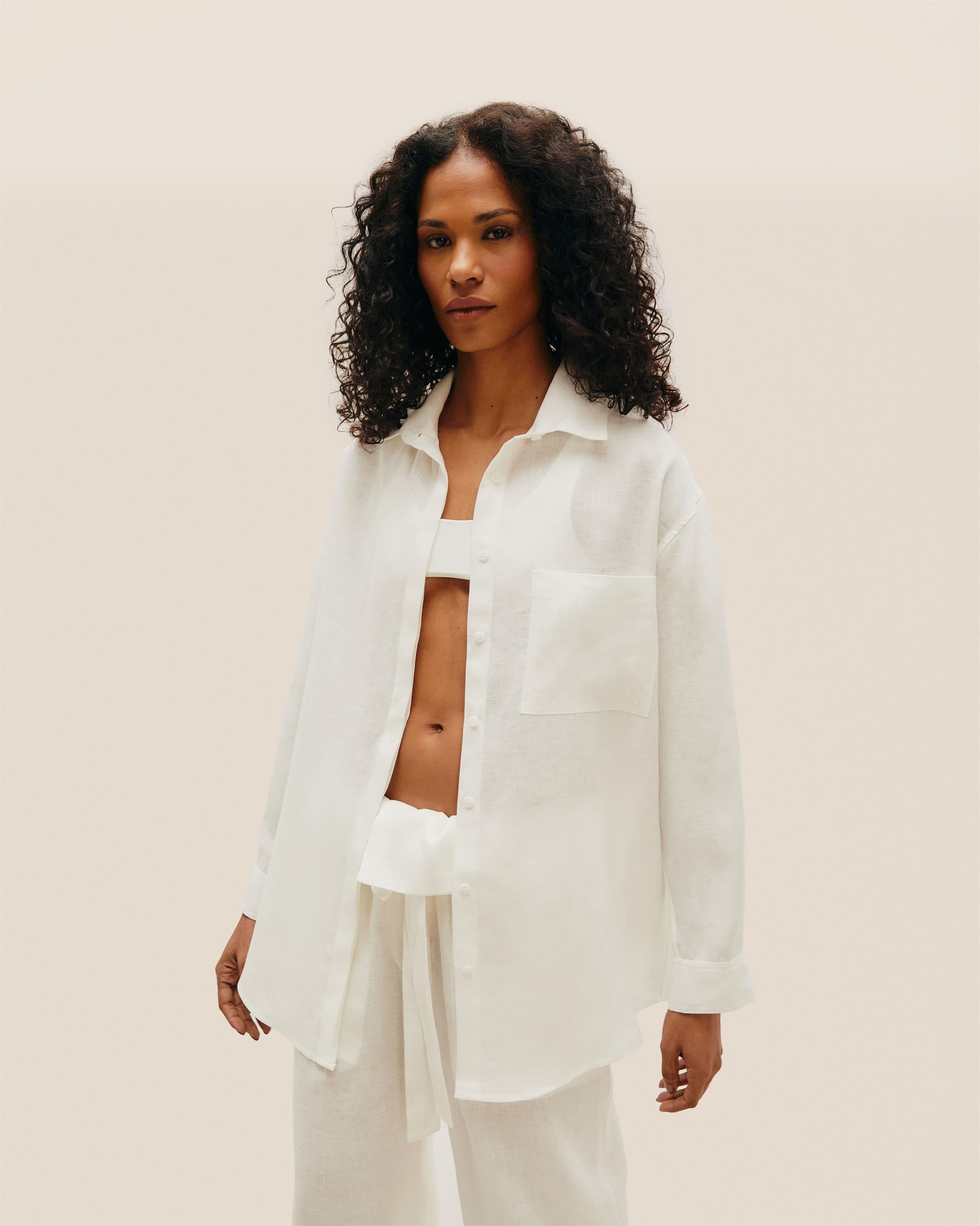 Camisa Dan Linho Off-White