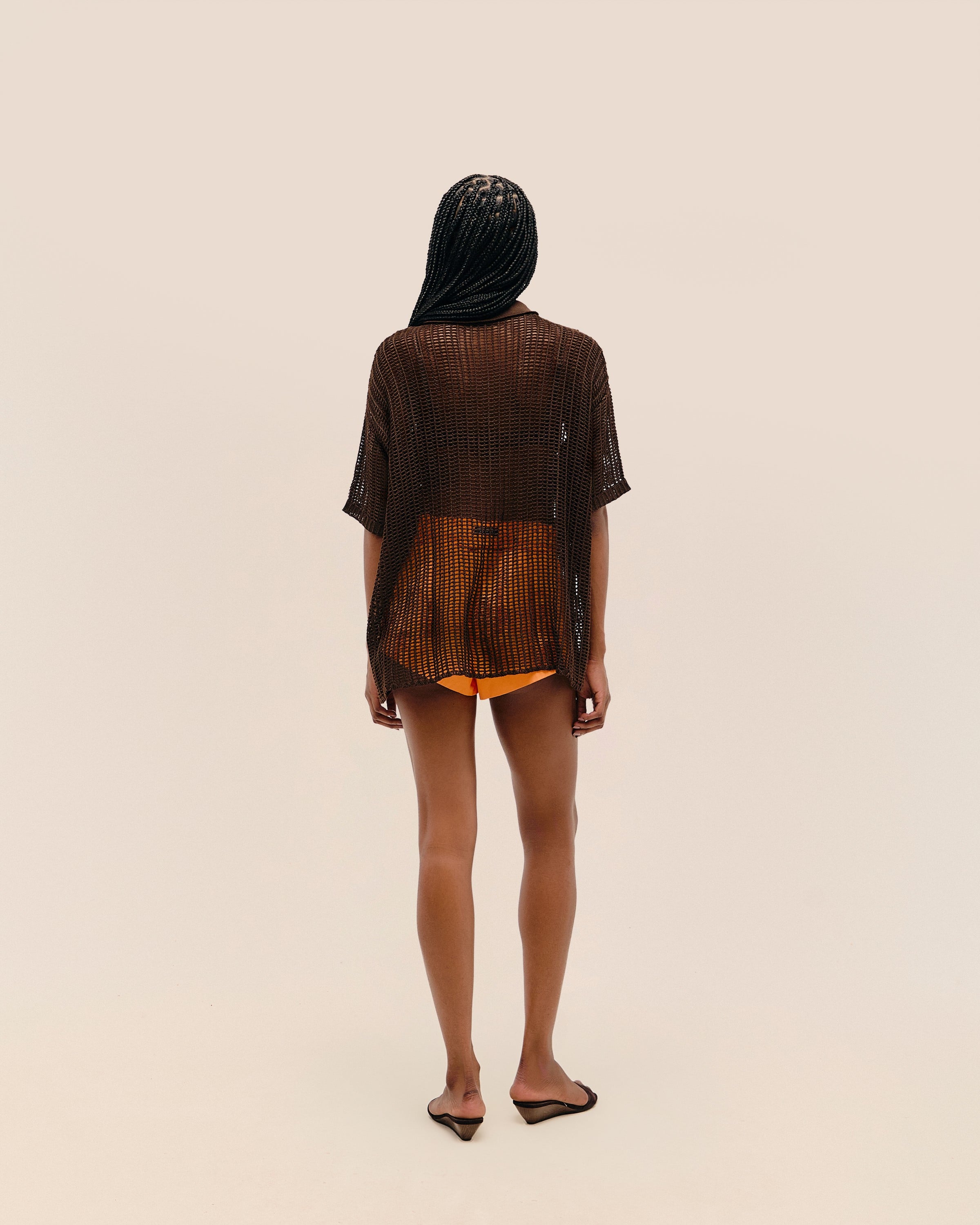 Camisa Flora Tricot Marrom Brauna