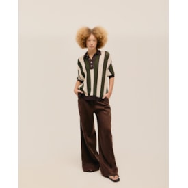 Haight — Camisa Over Tricot Estampa Listras Verde