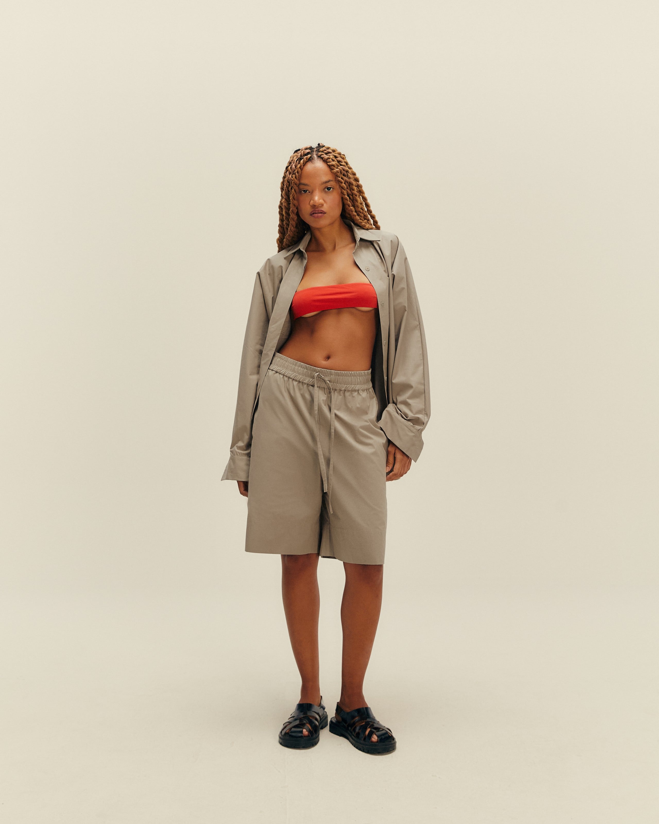 Camisa Oversized Cinza Argila