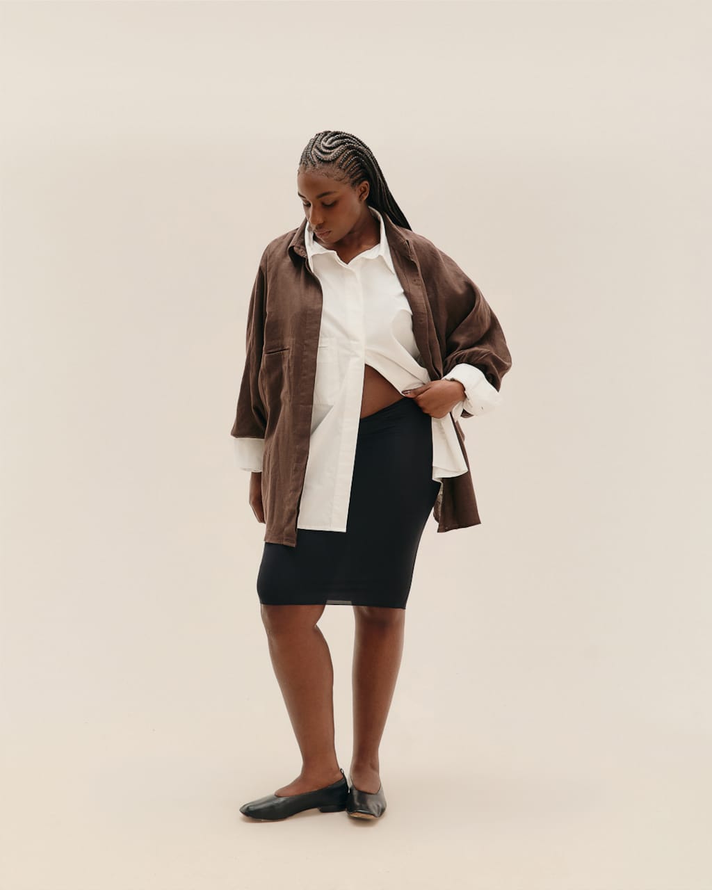 Camisa Oversized Linho Marrom Brauna
