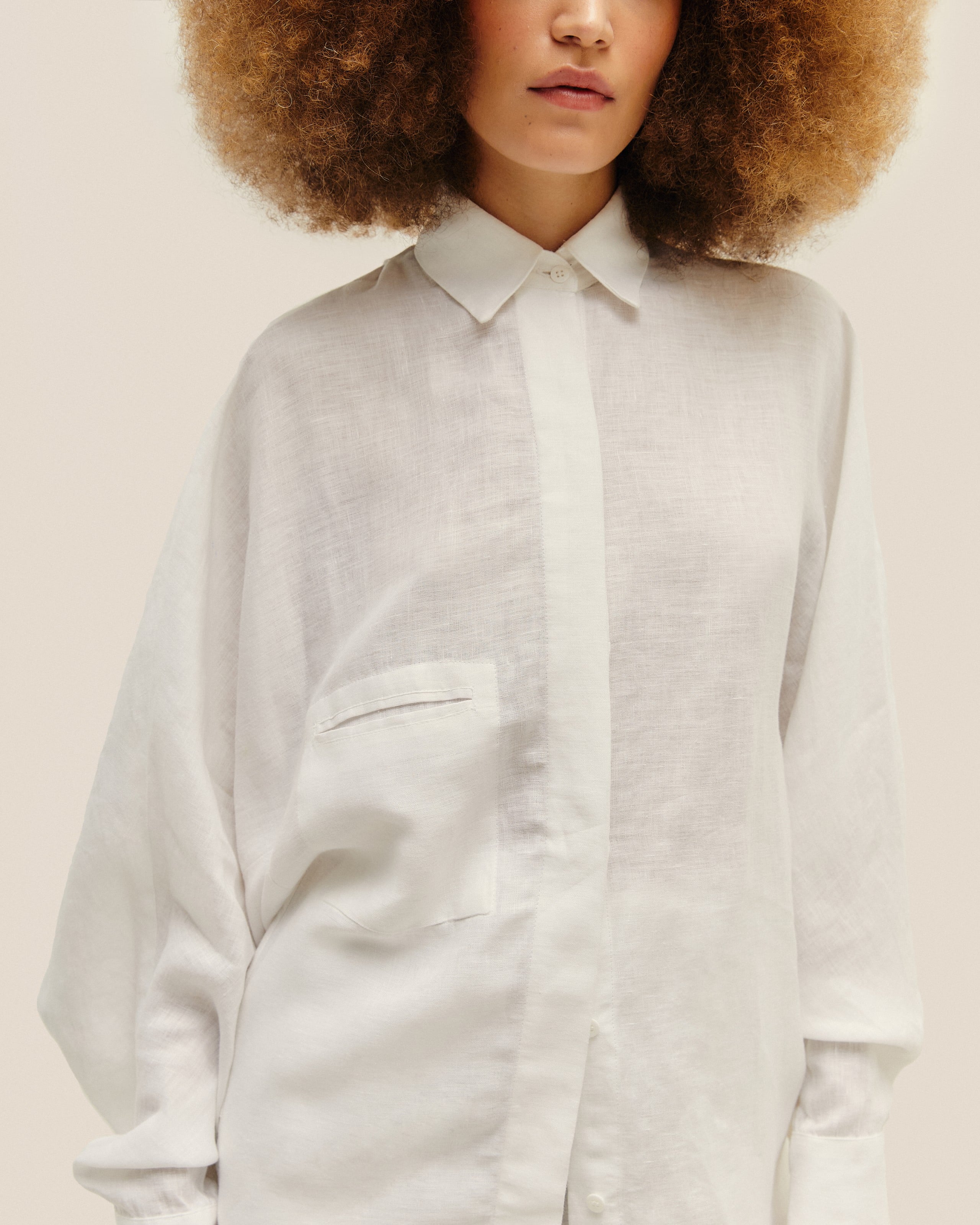 Camisa Oversized Linho Off-White