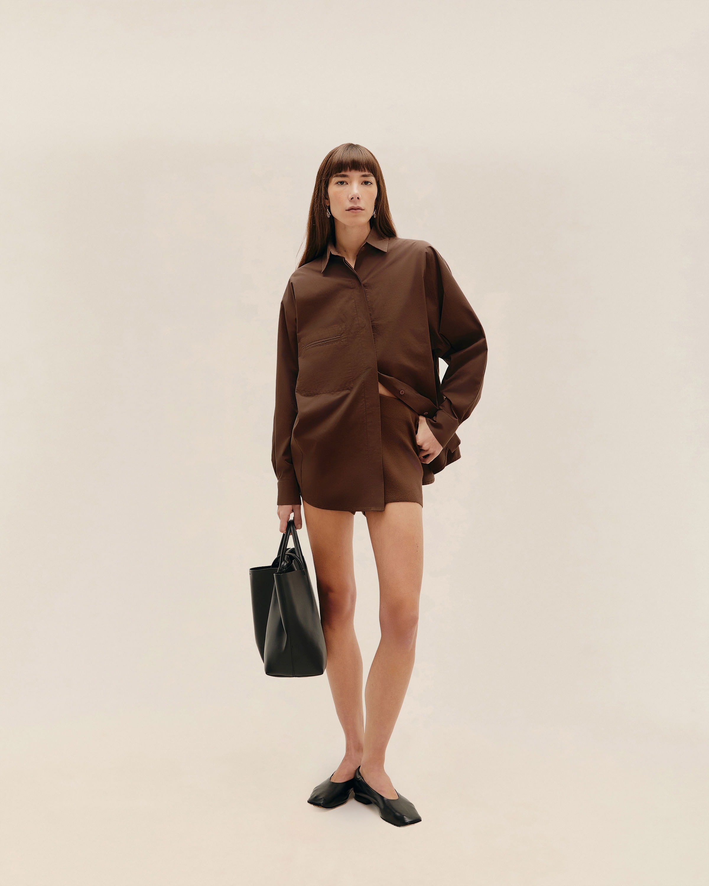 Camisa Oversized Marrom Brauna