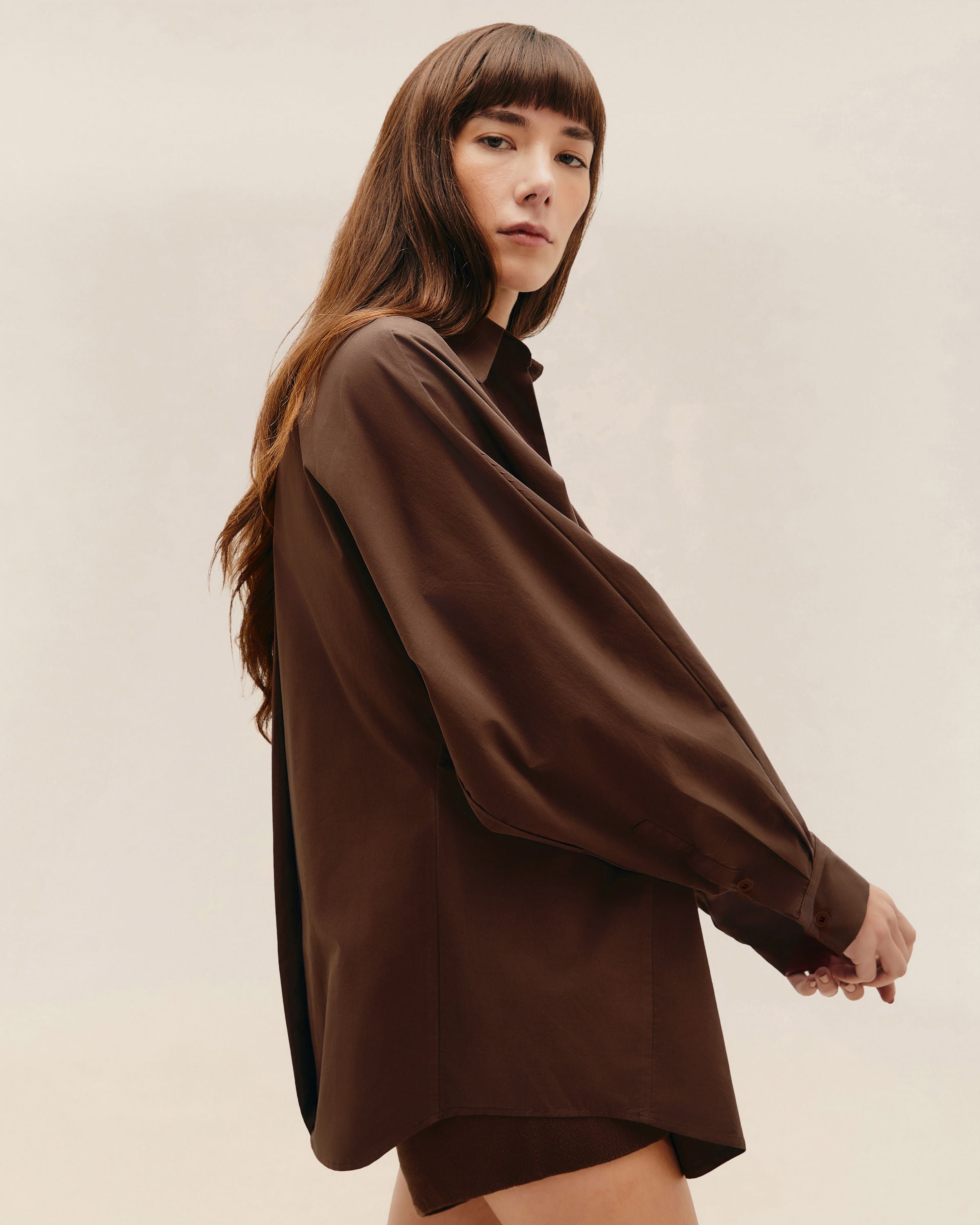 Camisa Oversized Marrom Brauna