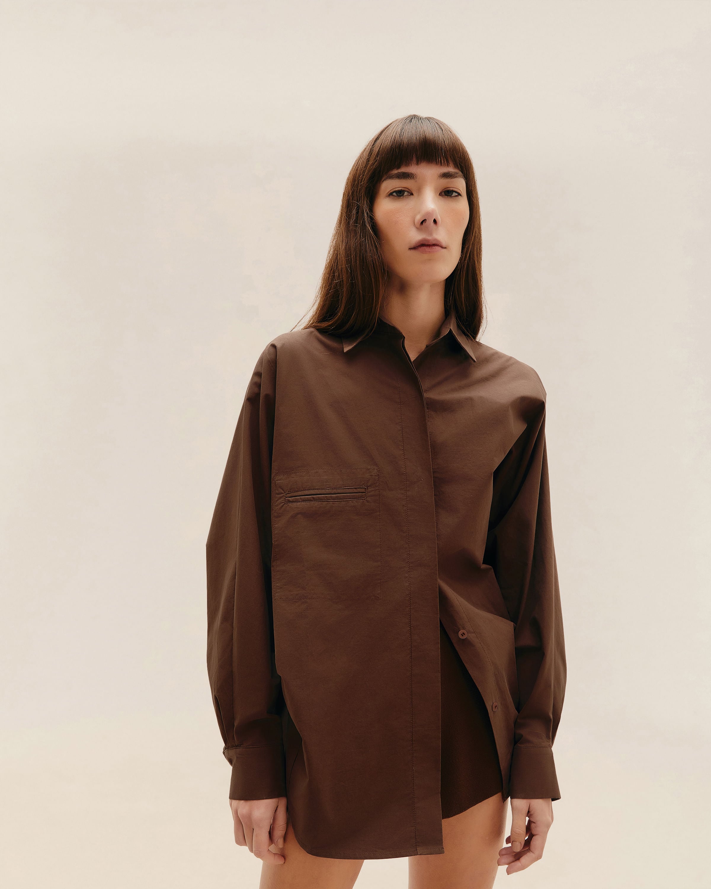 Camisa Oversized Marrom Brauna