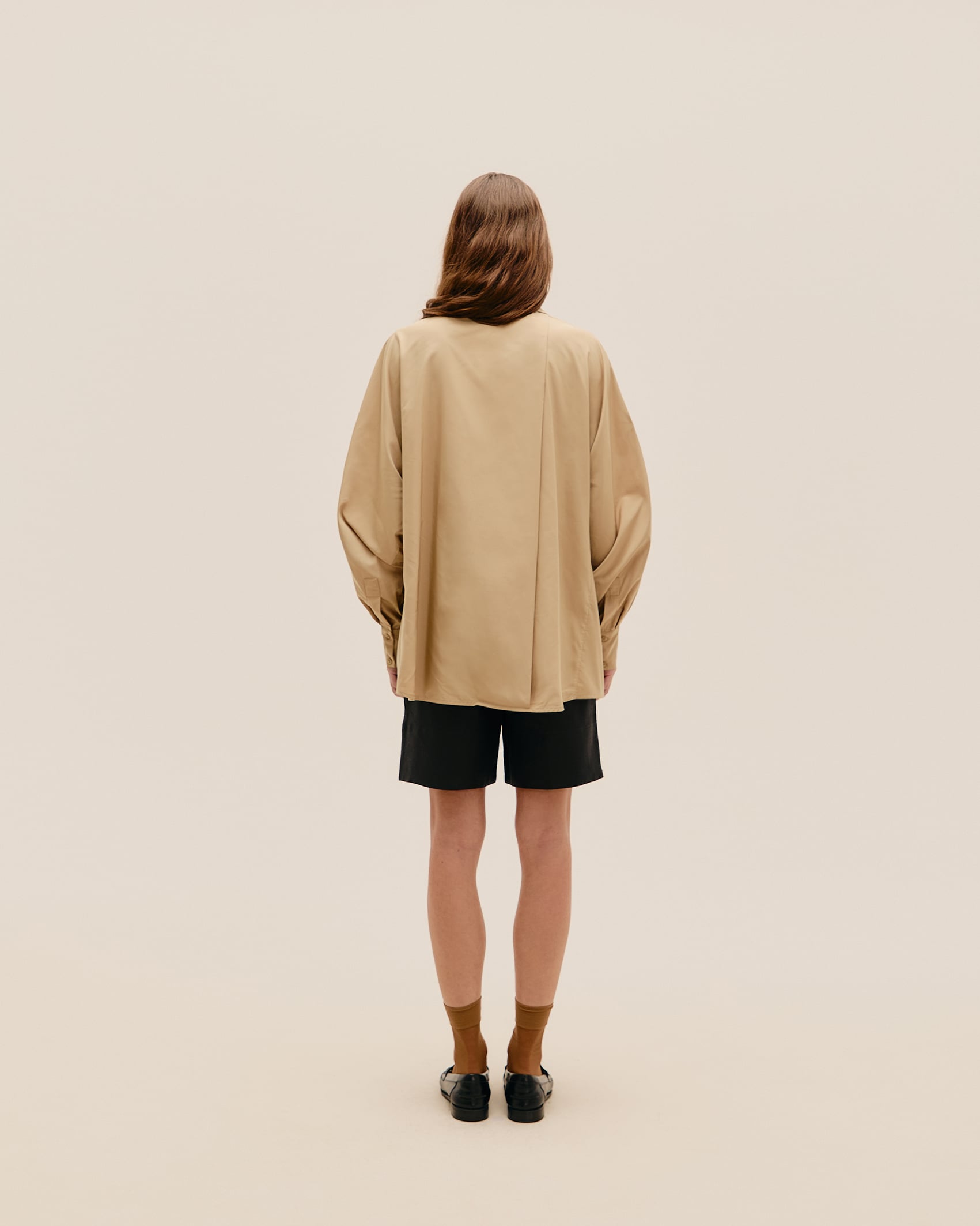 Camisa Oversized Nylon Bege Satu