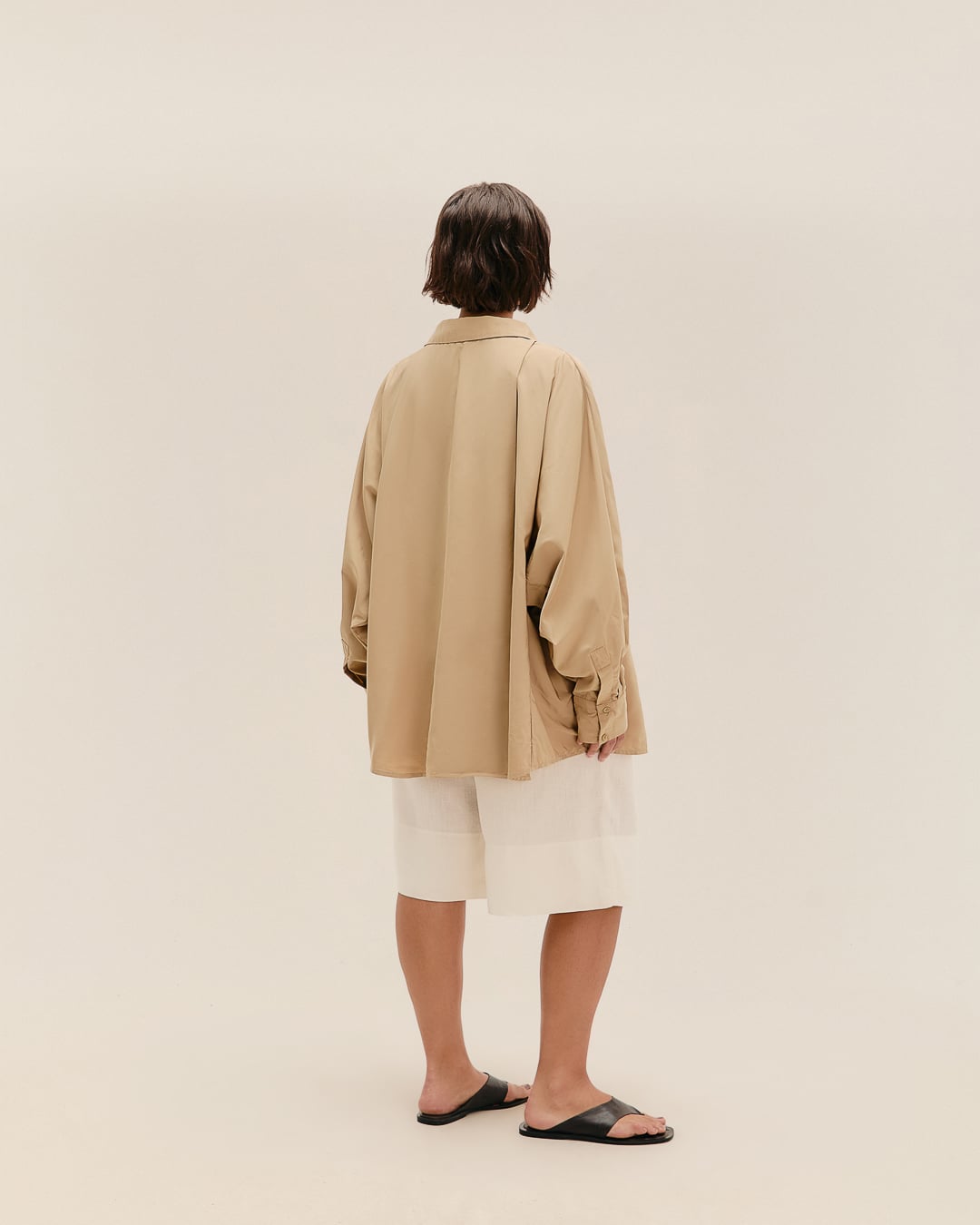 Camisa Oversized Nylon Bege Satu