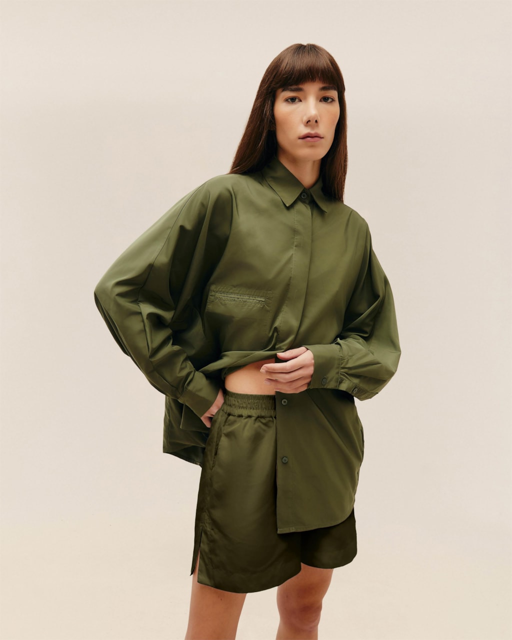 Camisa Oversized Nylon Verde