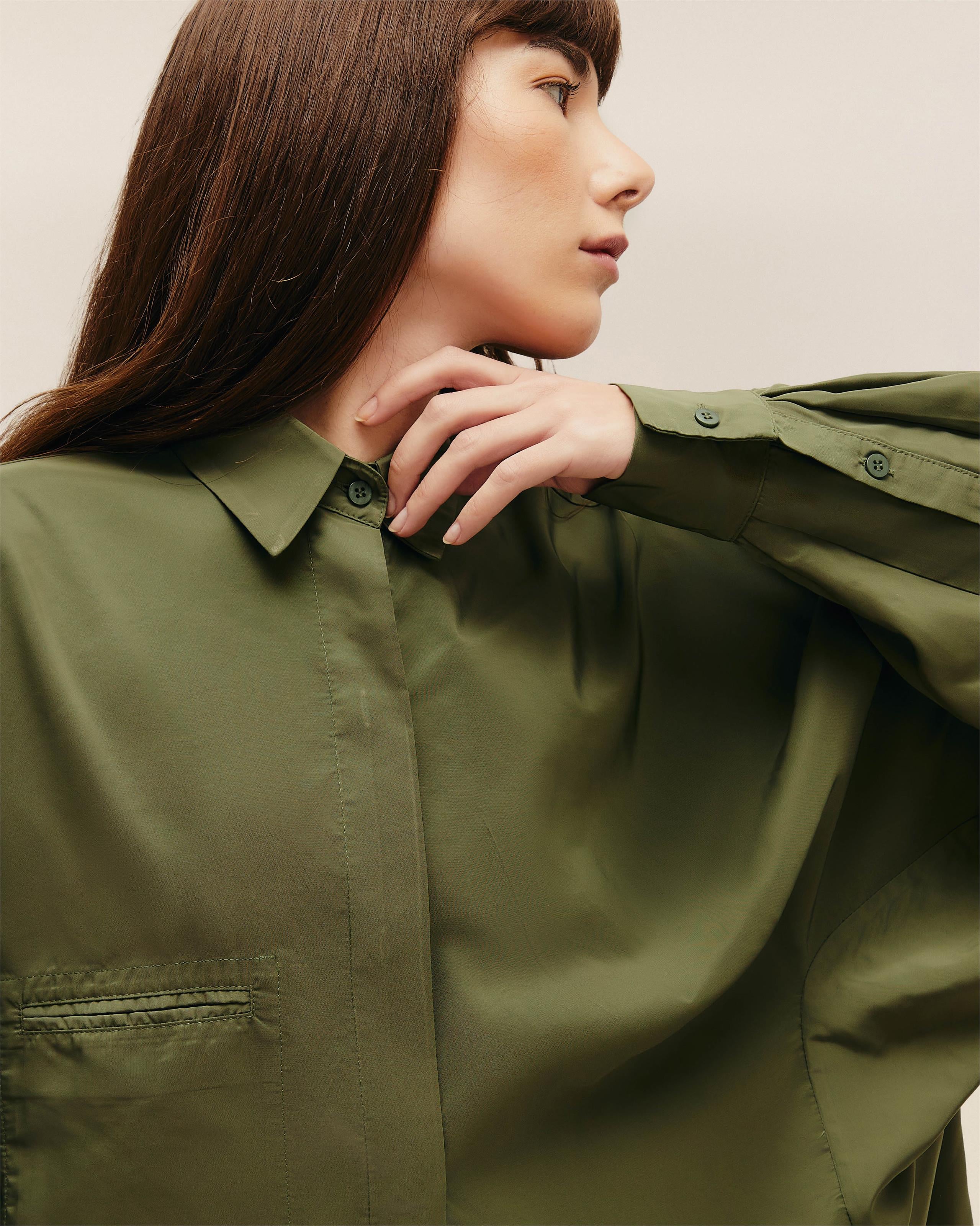 Camisa Oversized Nylon Verde