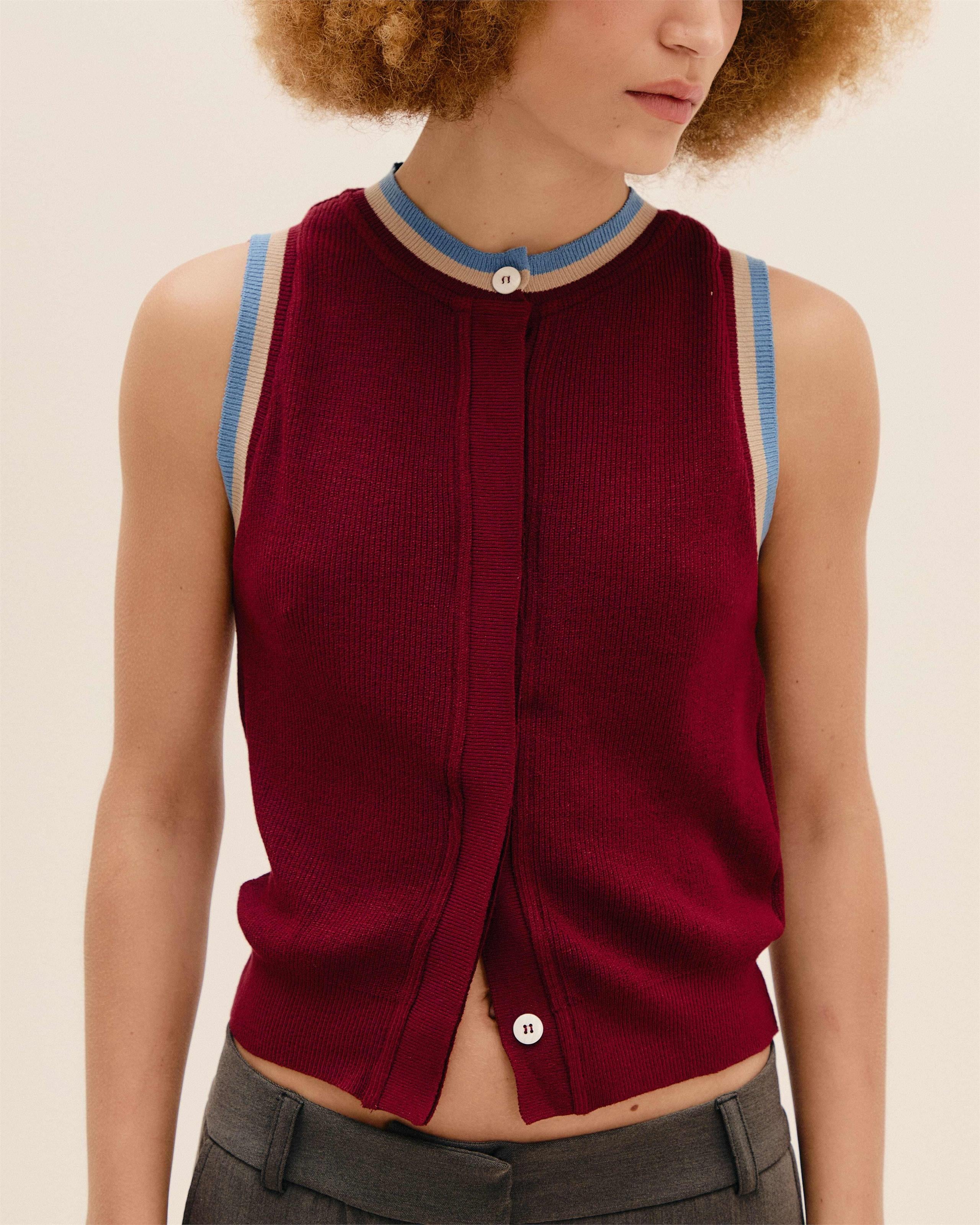 Colete Carolina Sport Tricot Vinho