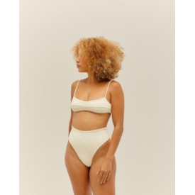 Haight — Hotpants Classica Nervura Argila Branca