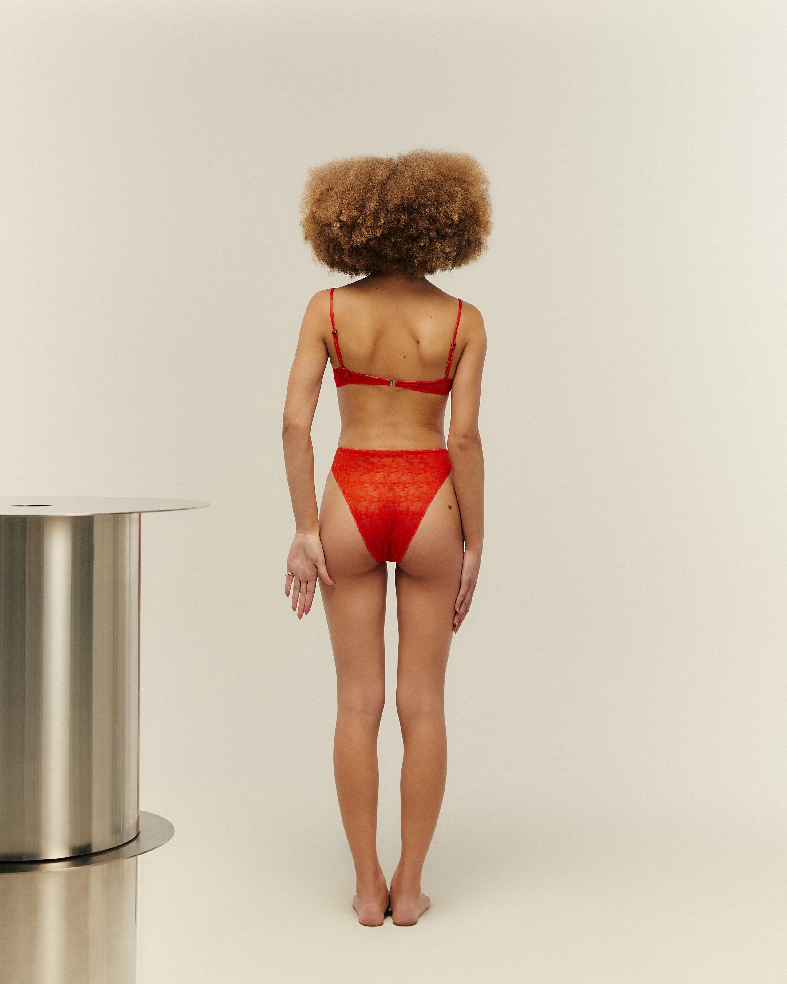 Hotpants Mah Renda Estampa h Vermelho