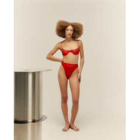 Haight — Hotpants Mah Renda Estampa H Vermelho