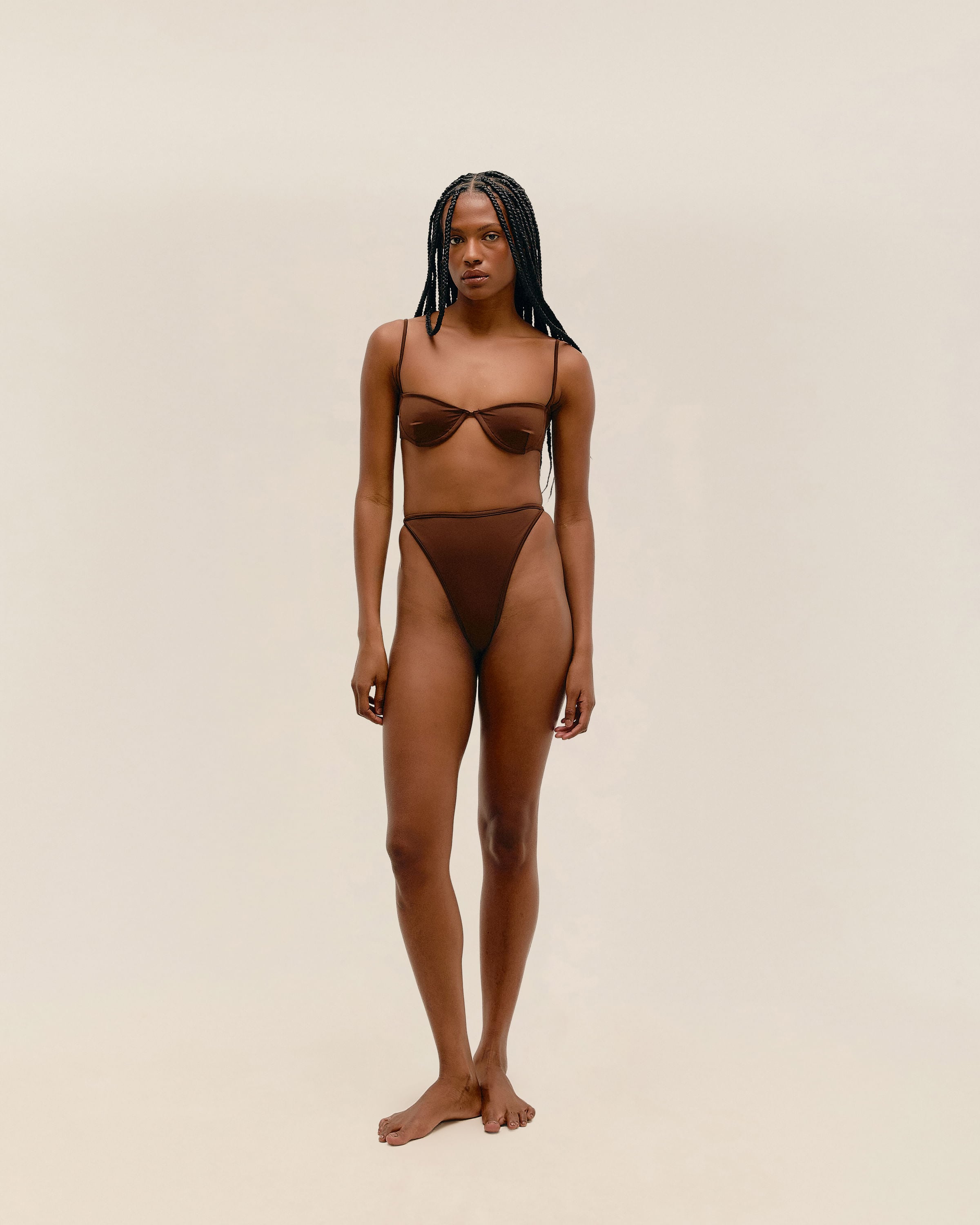 Hotpants Wi Viés Marrom Brauna