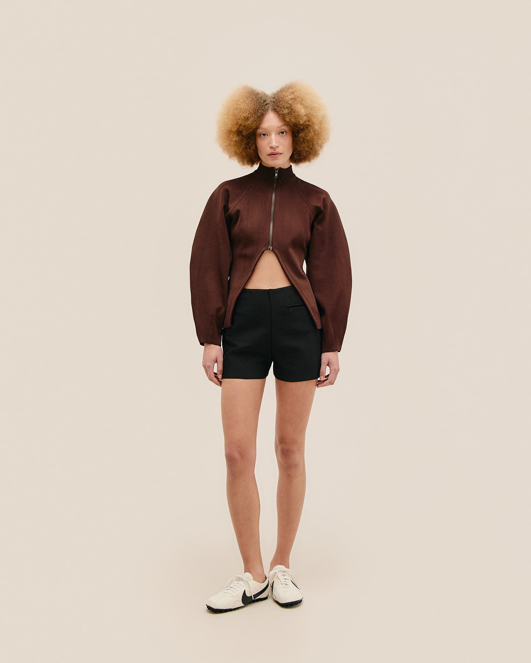Jaqueta Atena Tricot Marrom Brauna