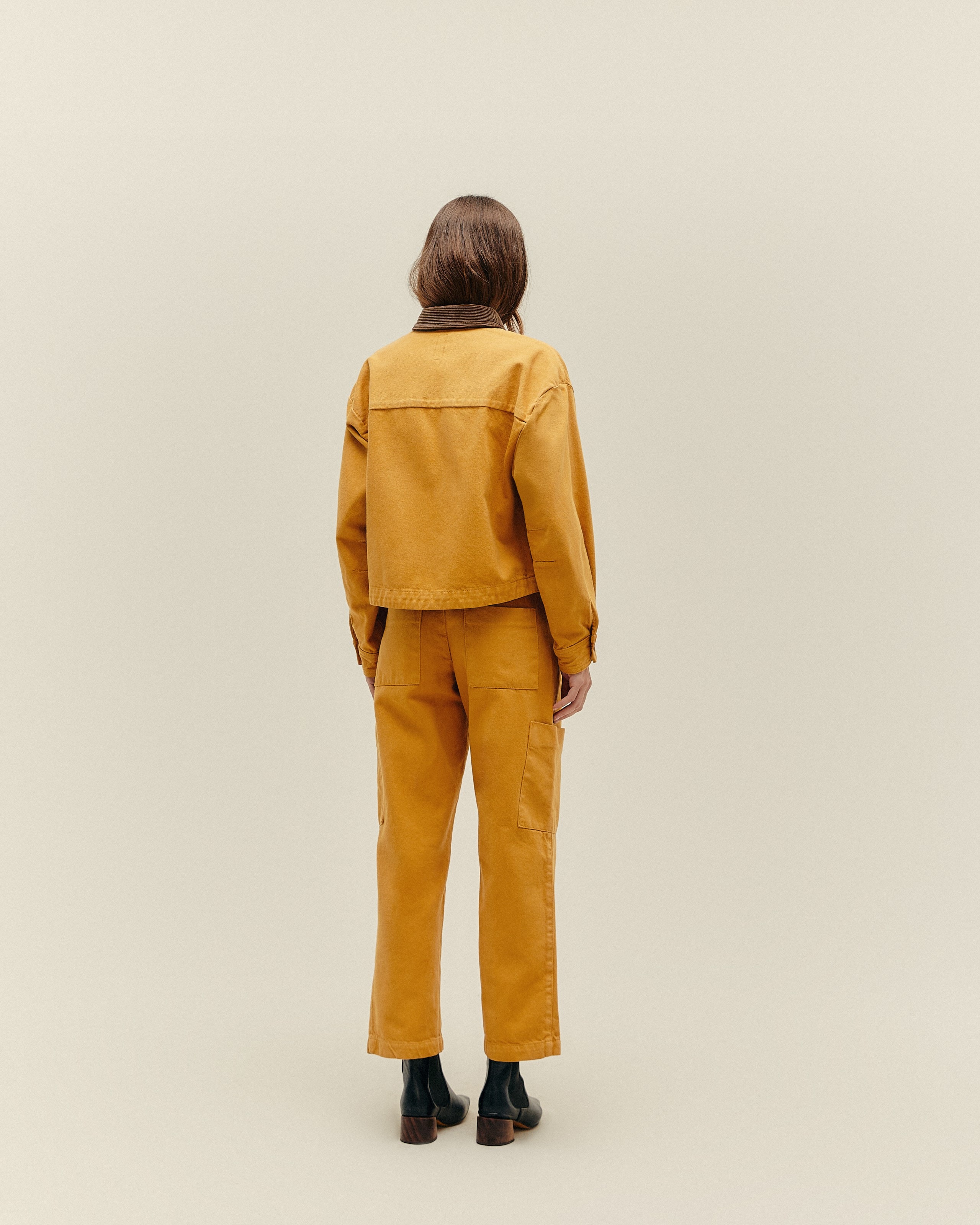 Jaqueta Bomber Com Gola Mostarda