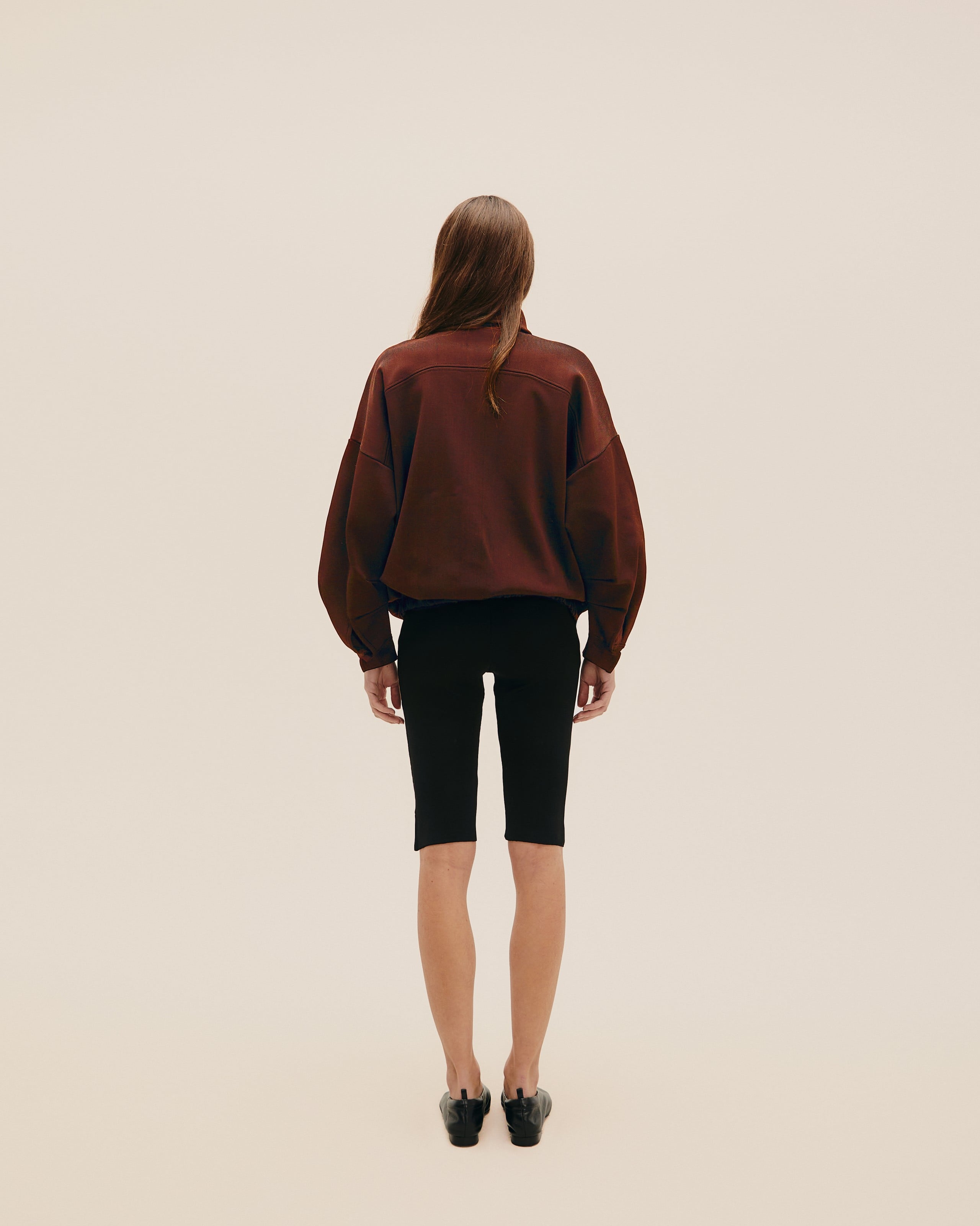 Jaqueta Bomber Tricot Marrom Brauna