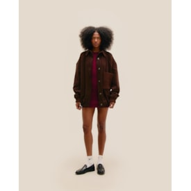Haight — Jaqueta Lea Detalhe Tricot Marrom Brauna