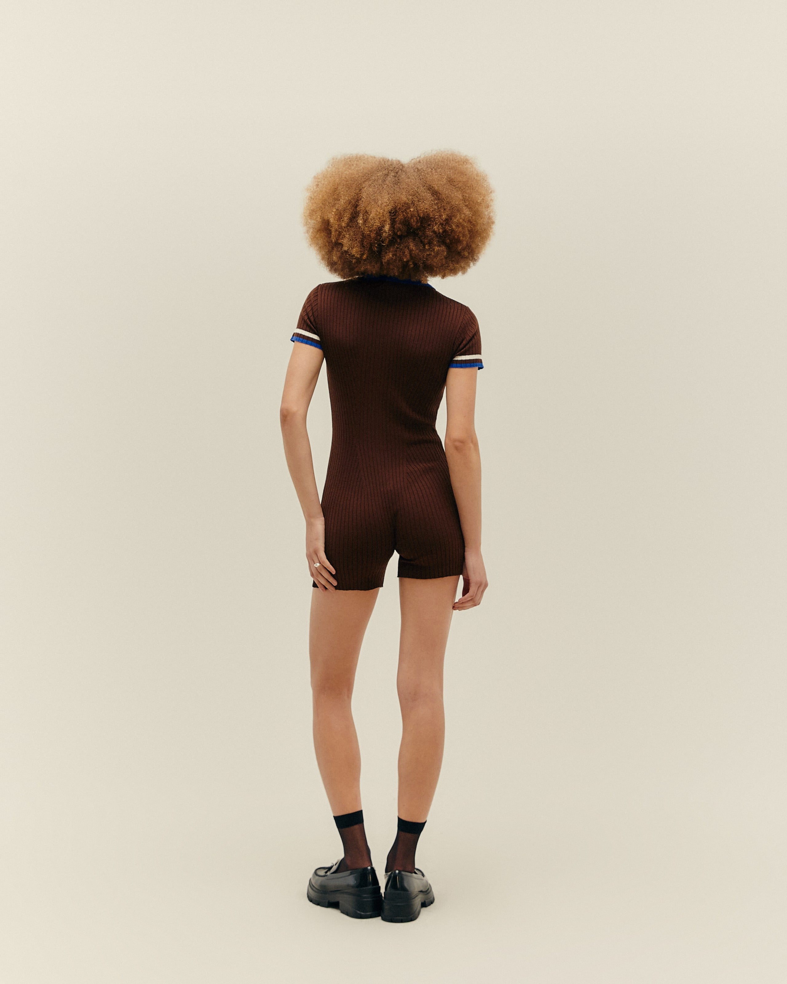 Macaquinho Viviane Sport Tricot Marrom