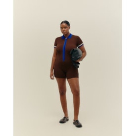 Haight — Macaquinho Viviane Sport Tricot Marrom