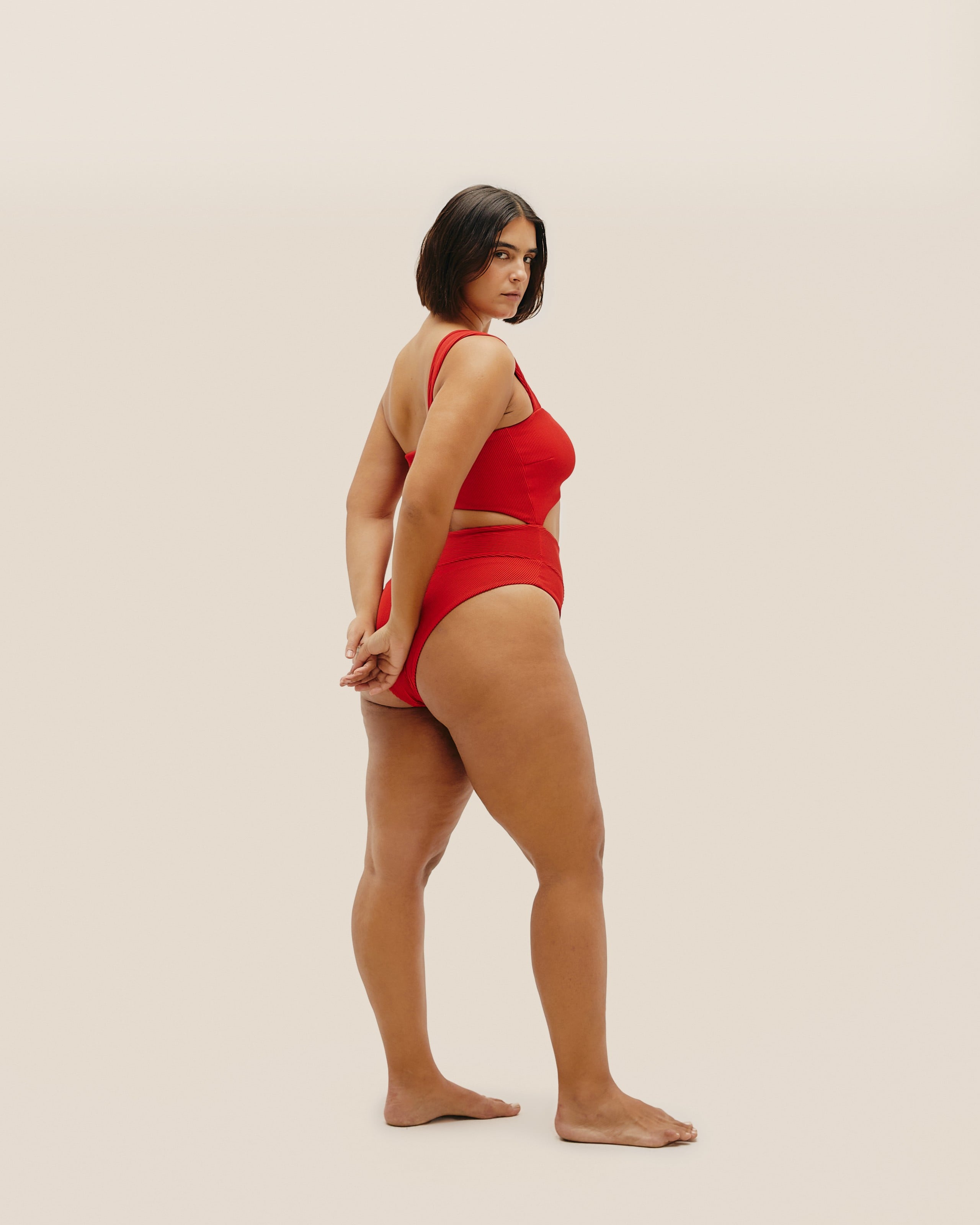 Maiô Iu Nervura Vermelho Desvio