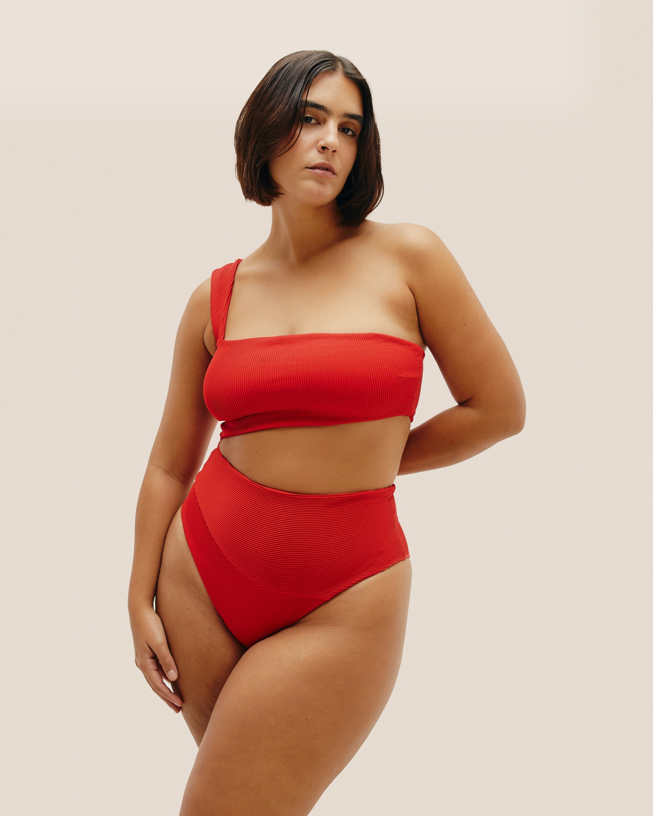 Maiô Iu Nervura Vermelho Desvio