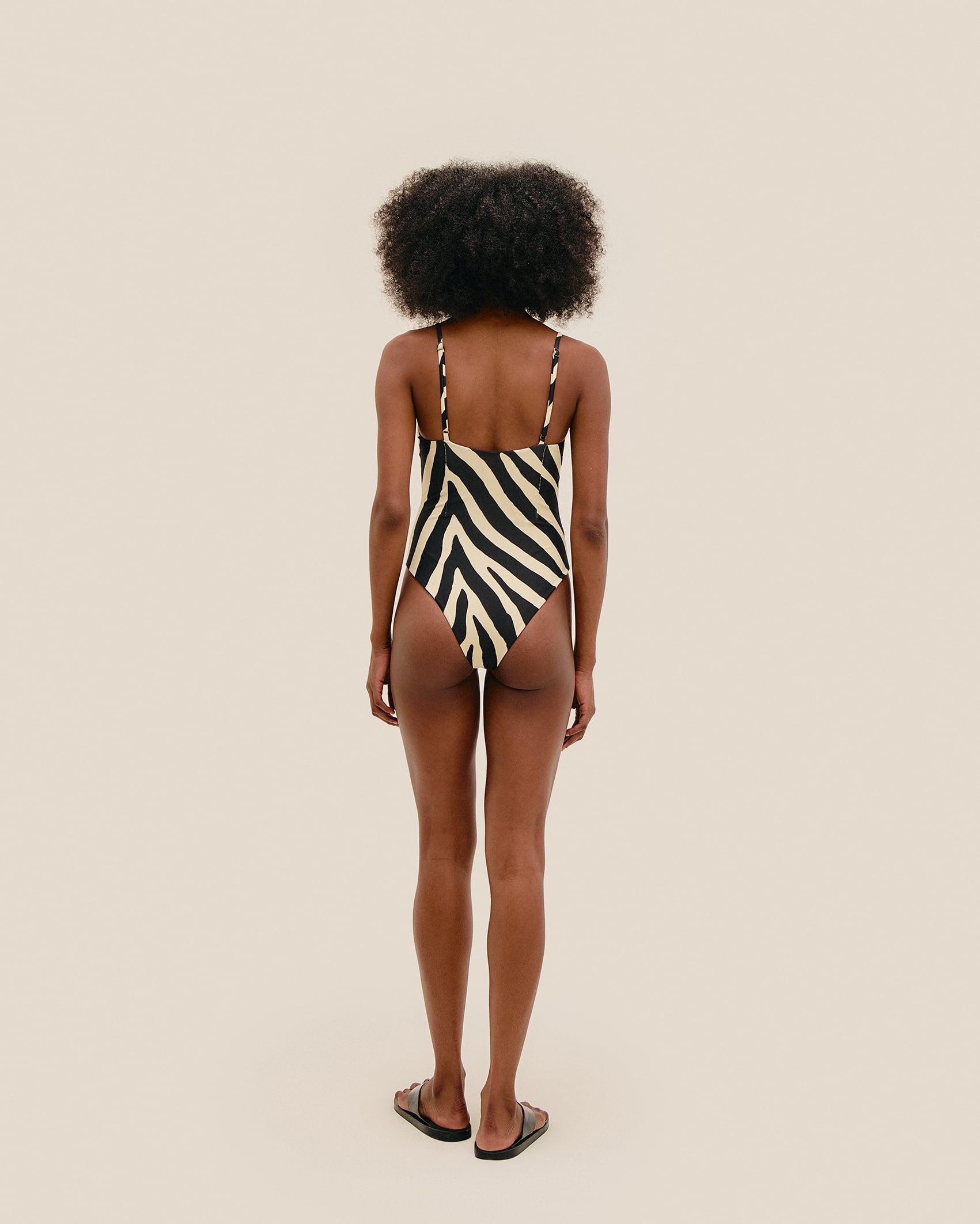 Maiô Meia Taça Estampado Estampa Zebra Diagonal