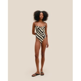 Haight — Maiô Meia Taça Estampado Zebra Diagonal