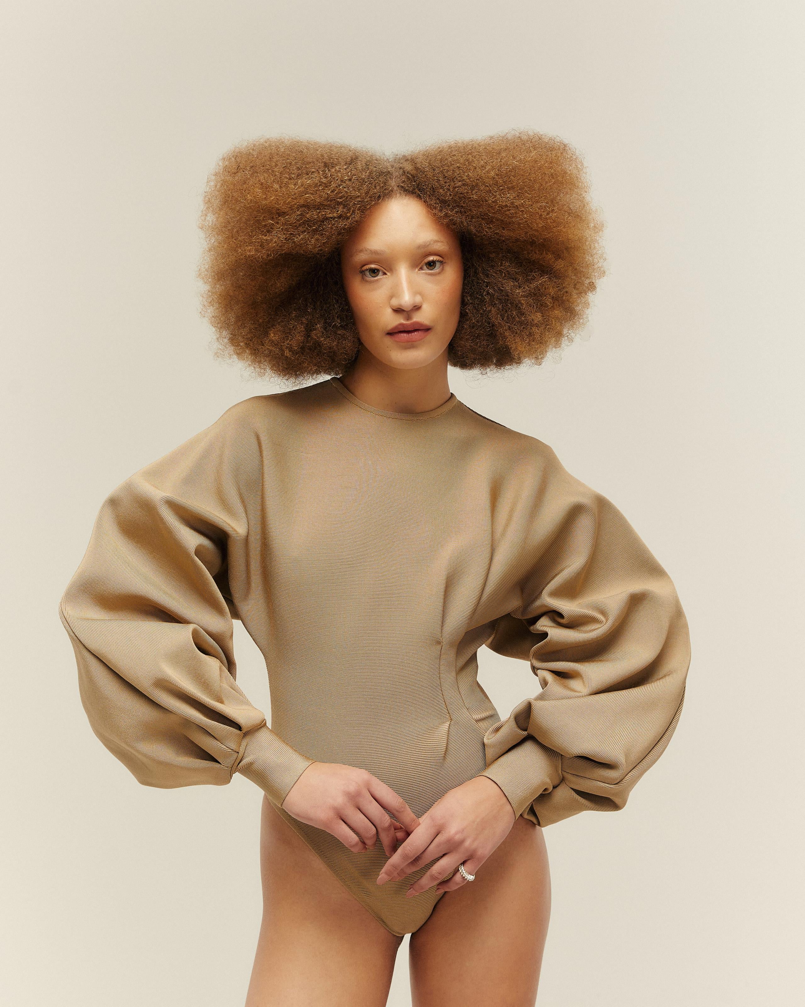 Maiô Pregas Tricot Bege