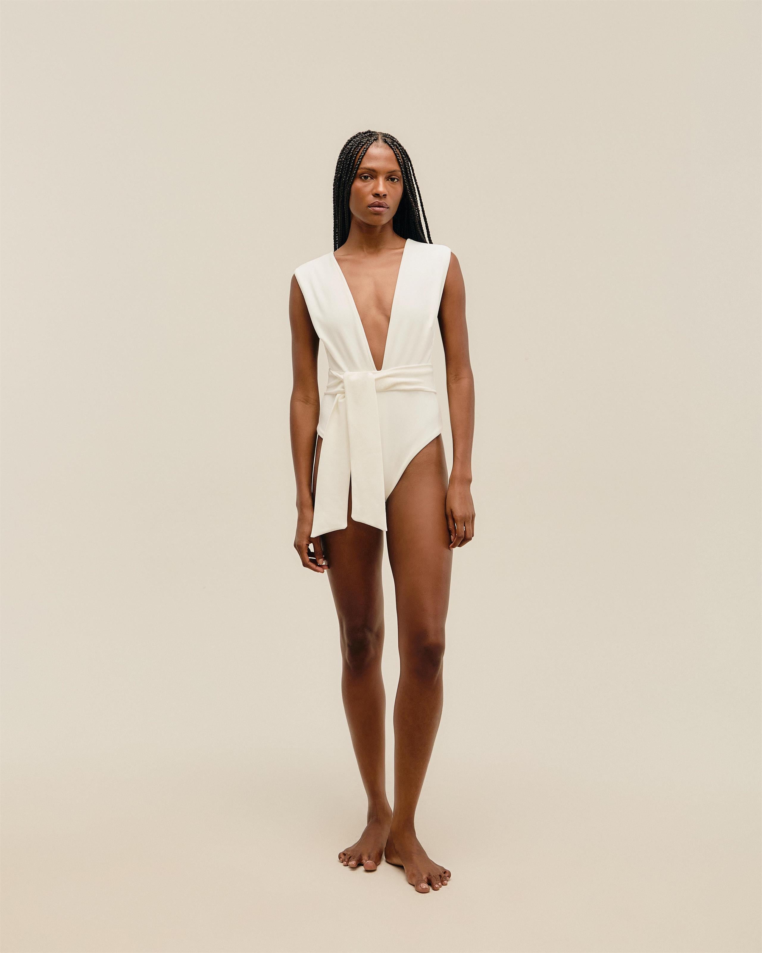 Maiô v Crepe Off-White