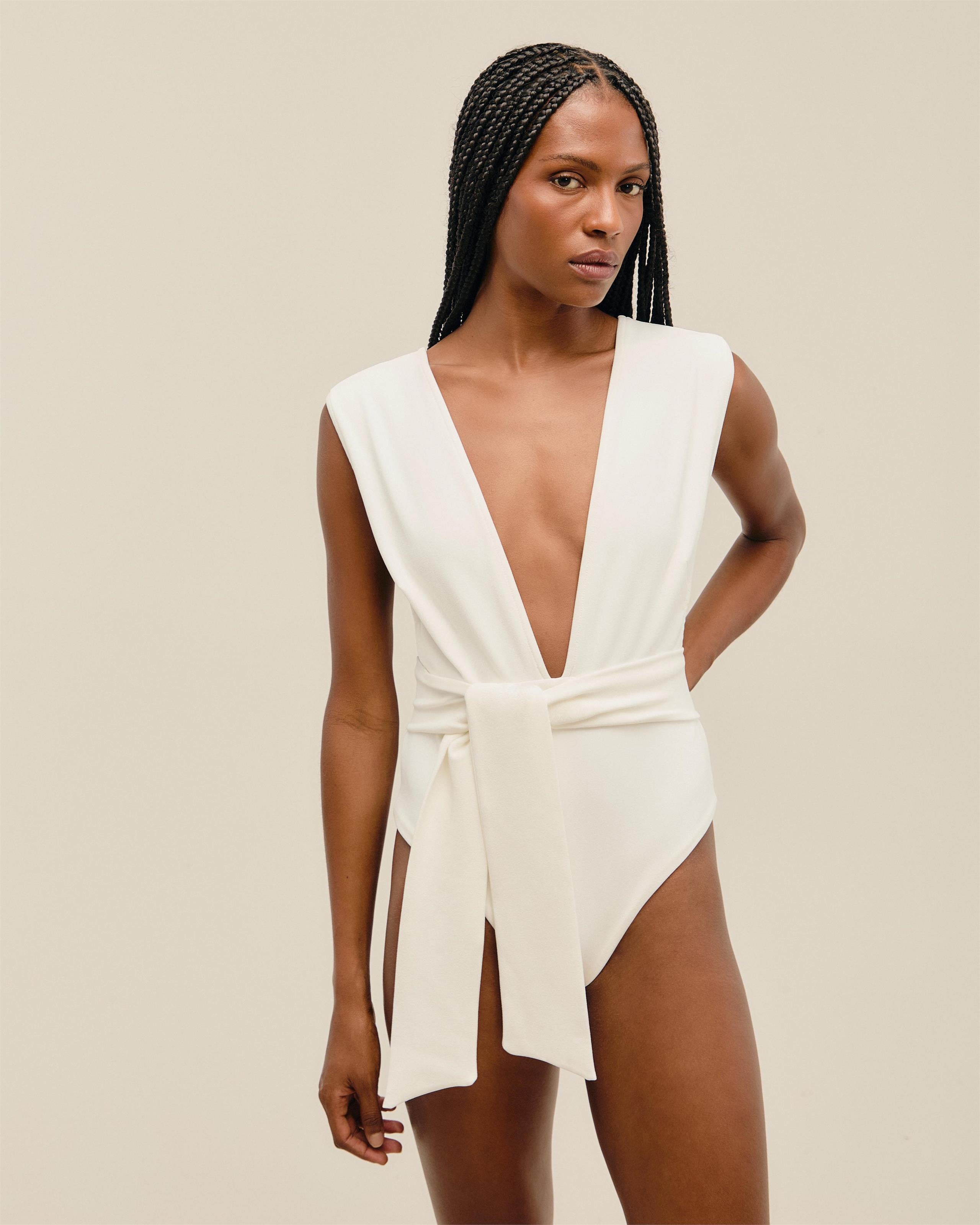 Maiô v Crepe Off-White