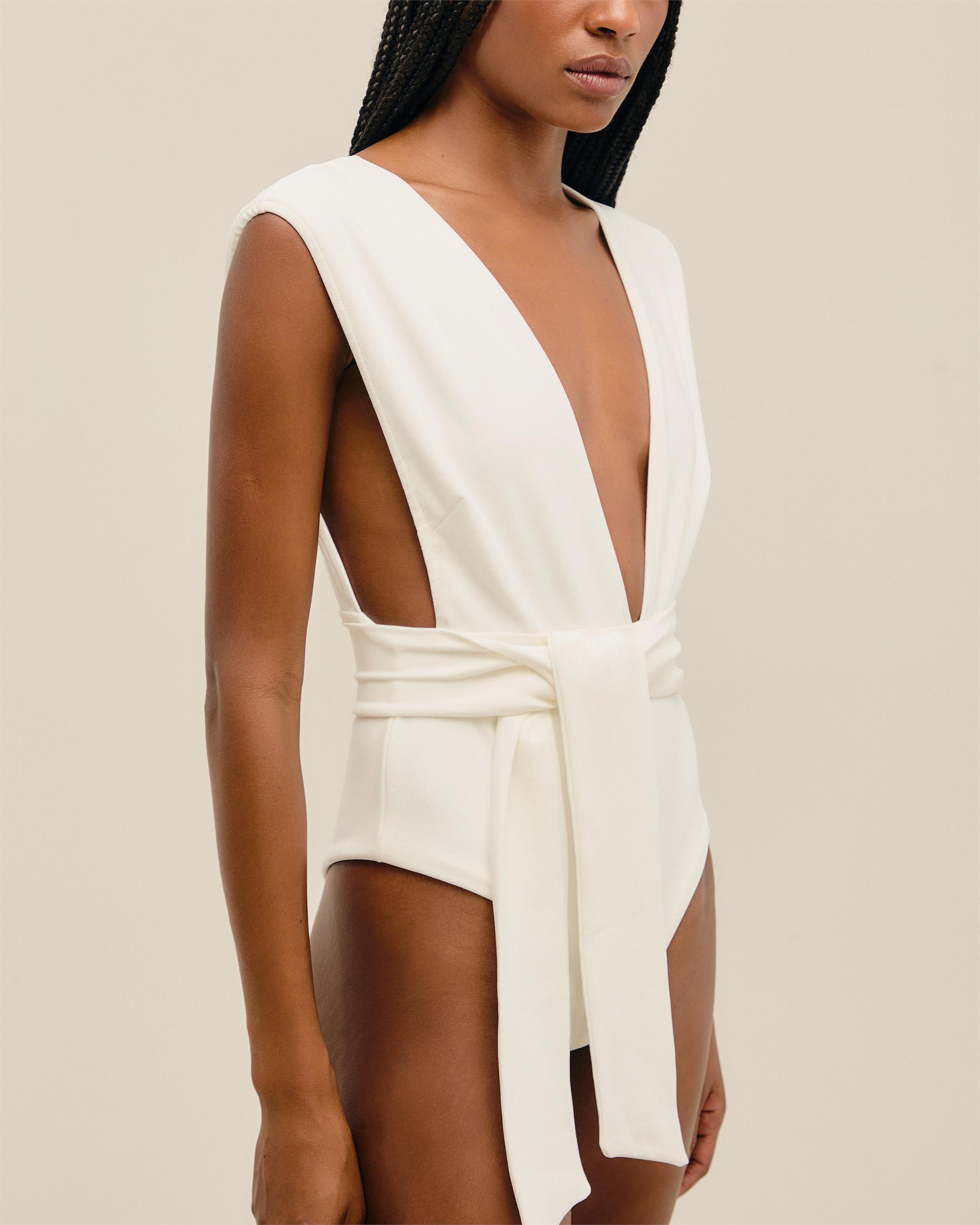 Maiô v Crepe Off-White