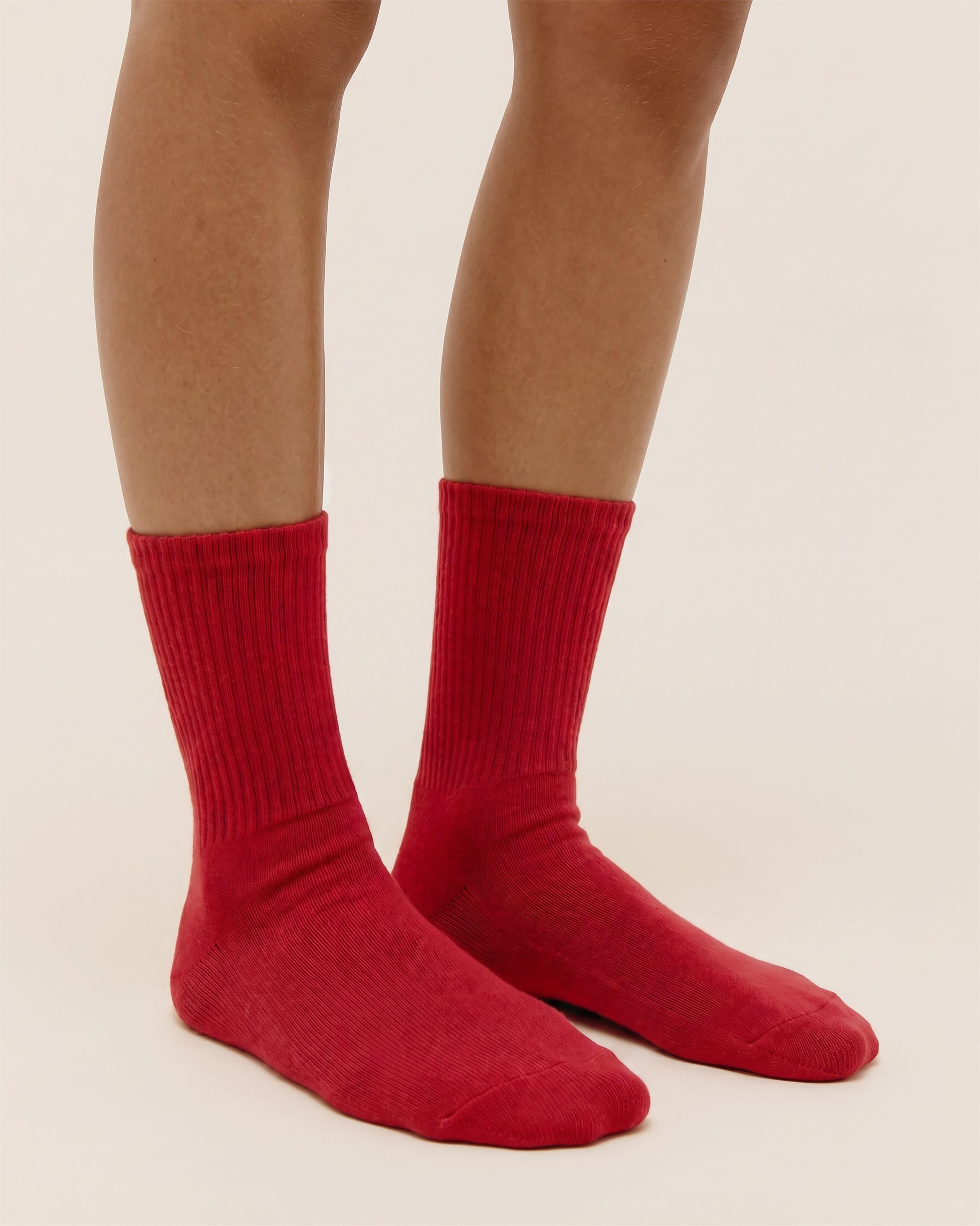 Meia Lisa Vermelho